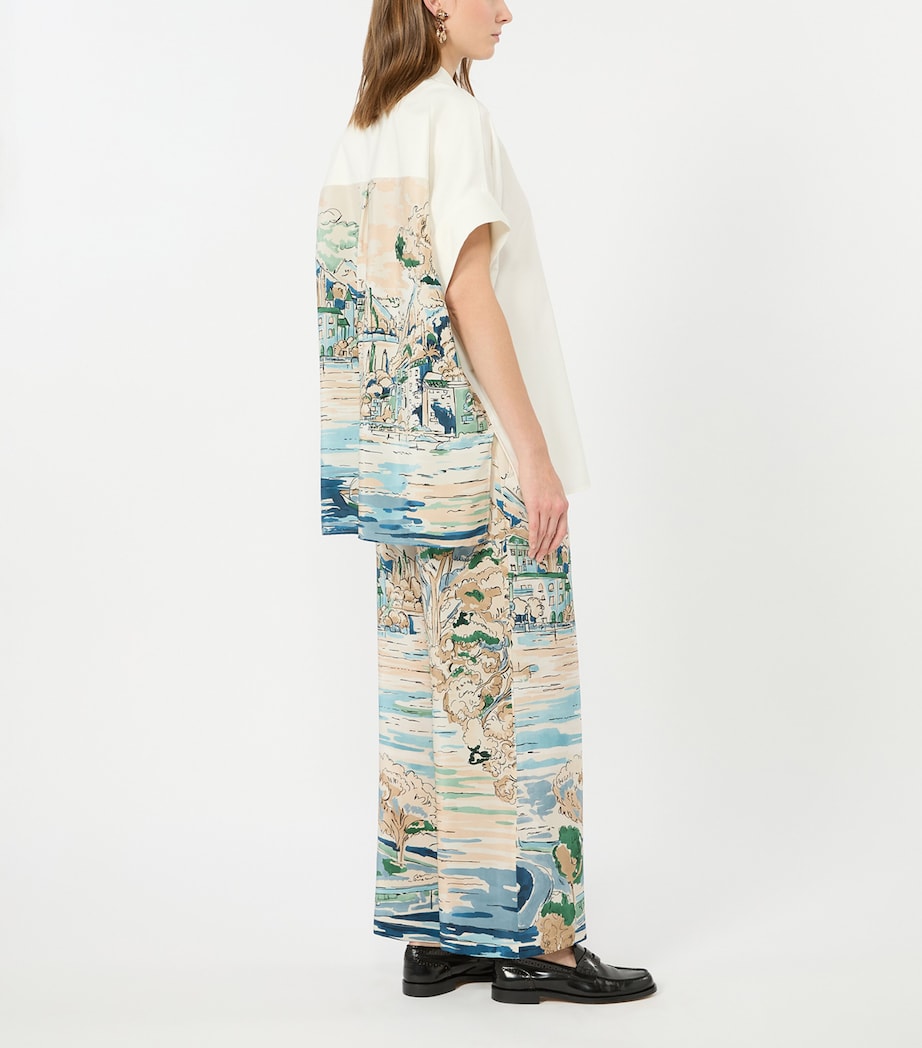 Weekend Max Mara Womens Cotton-Silk Printed Shirt White Image 5