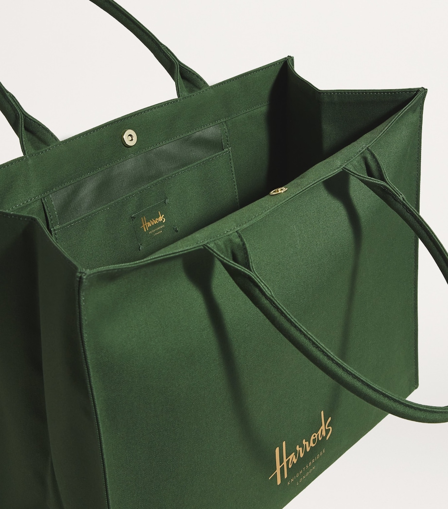 Large Cotton Logo Tote Bag DARK GREEN Image 4
