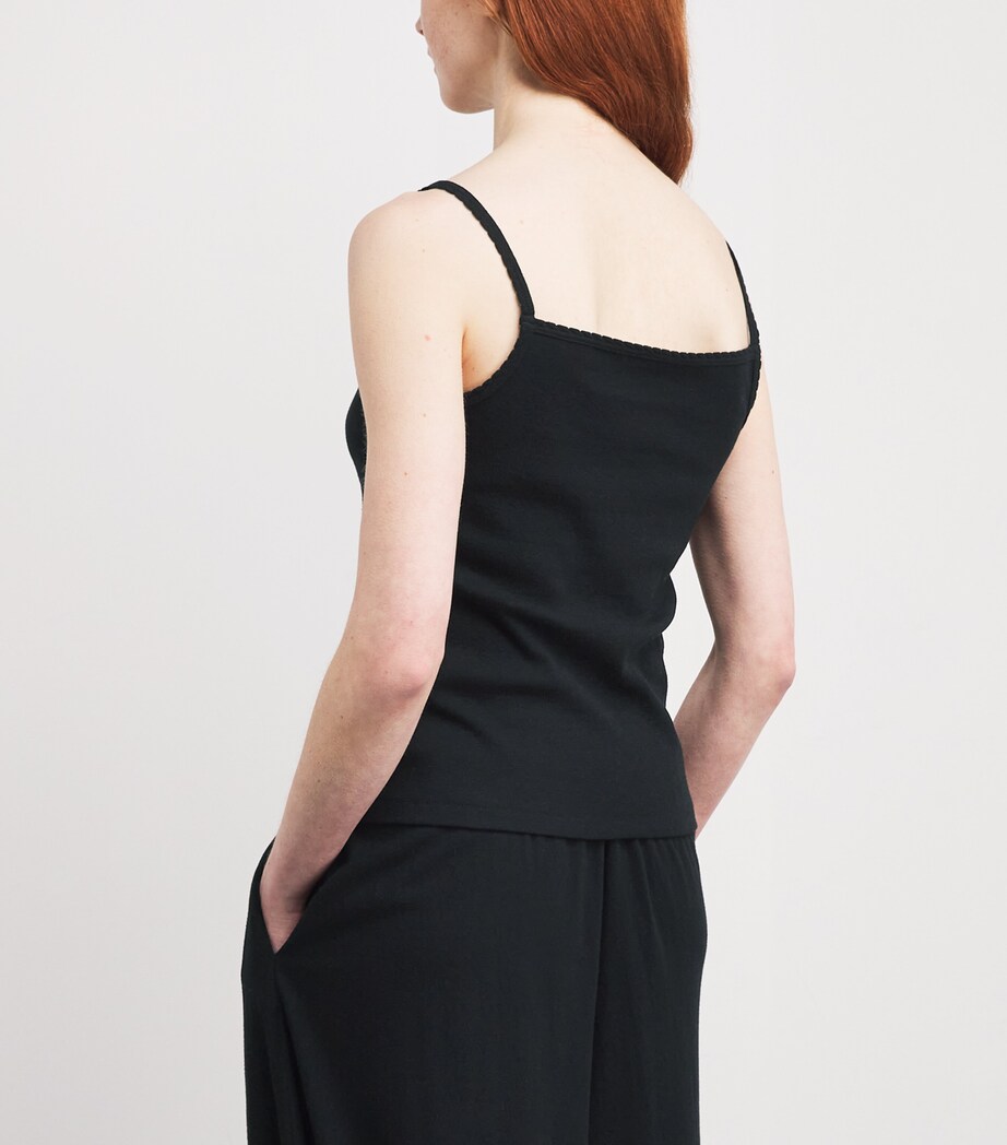 The Row Womens Denzel Cotton Tank Top Black Image 4