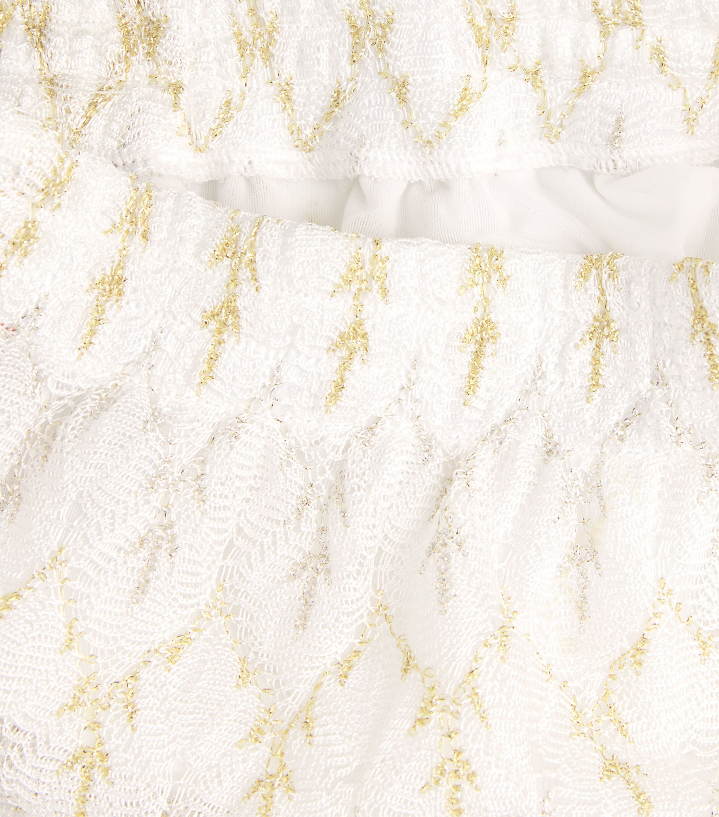 Missoni Womens Crochet Zigzag Shorts White /gold Image 6