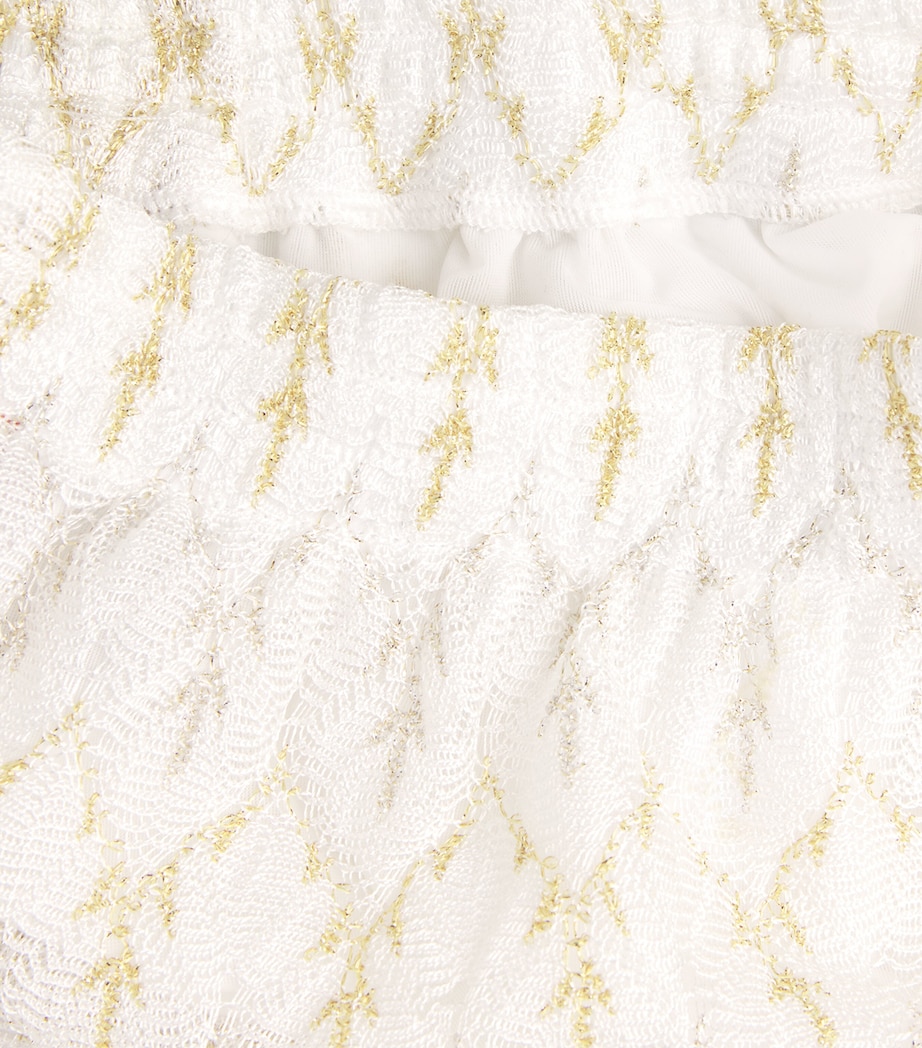 Missoni Womens Crochet Zigzag Shorts White /gold Image 6