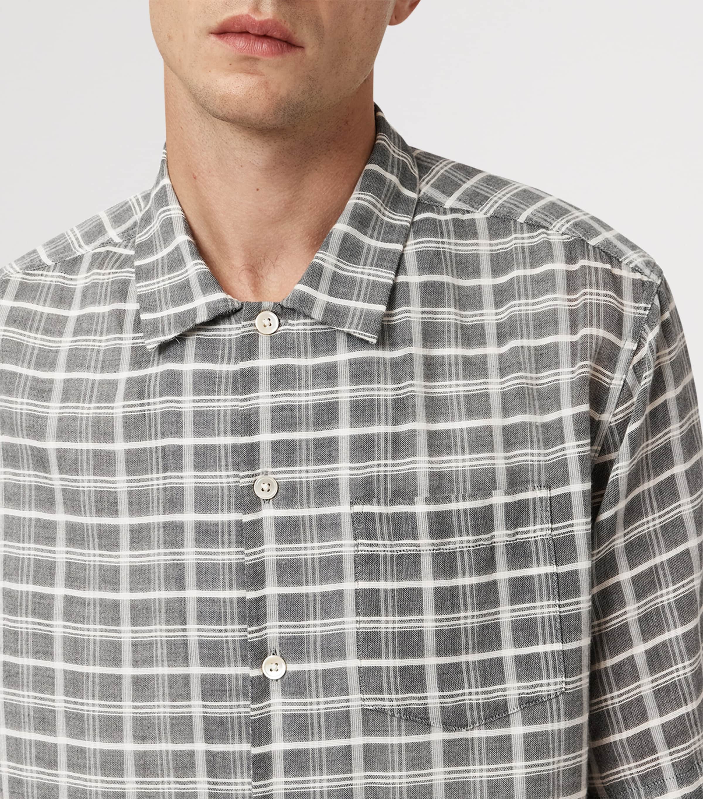 Organic Cotton Check Sandy Shirt EBONY GREY Image 5