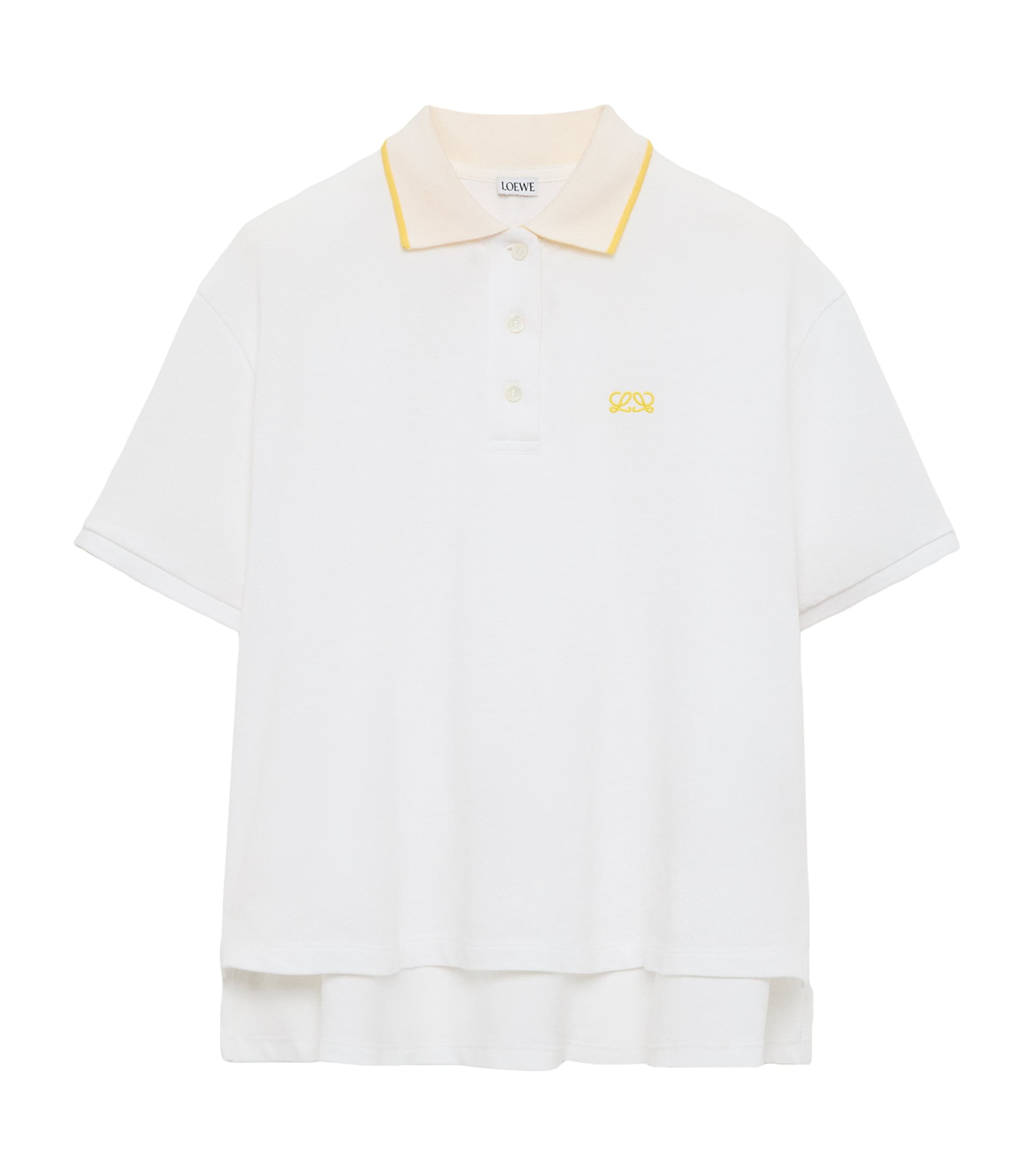 LOEWE Womens Stretch-Cotton Polo Shirt White Image 1
