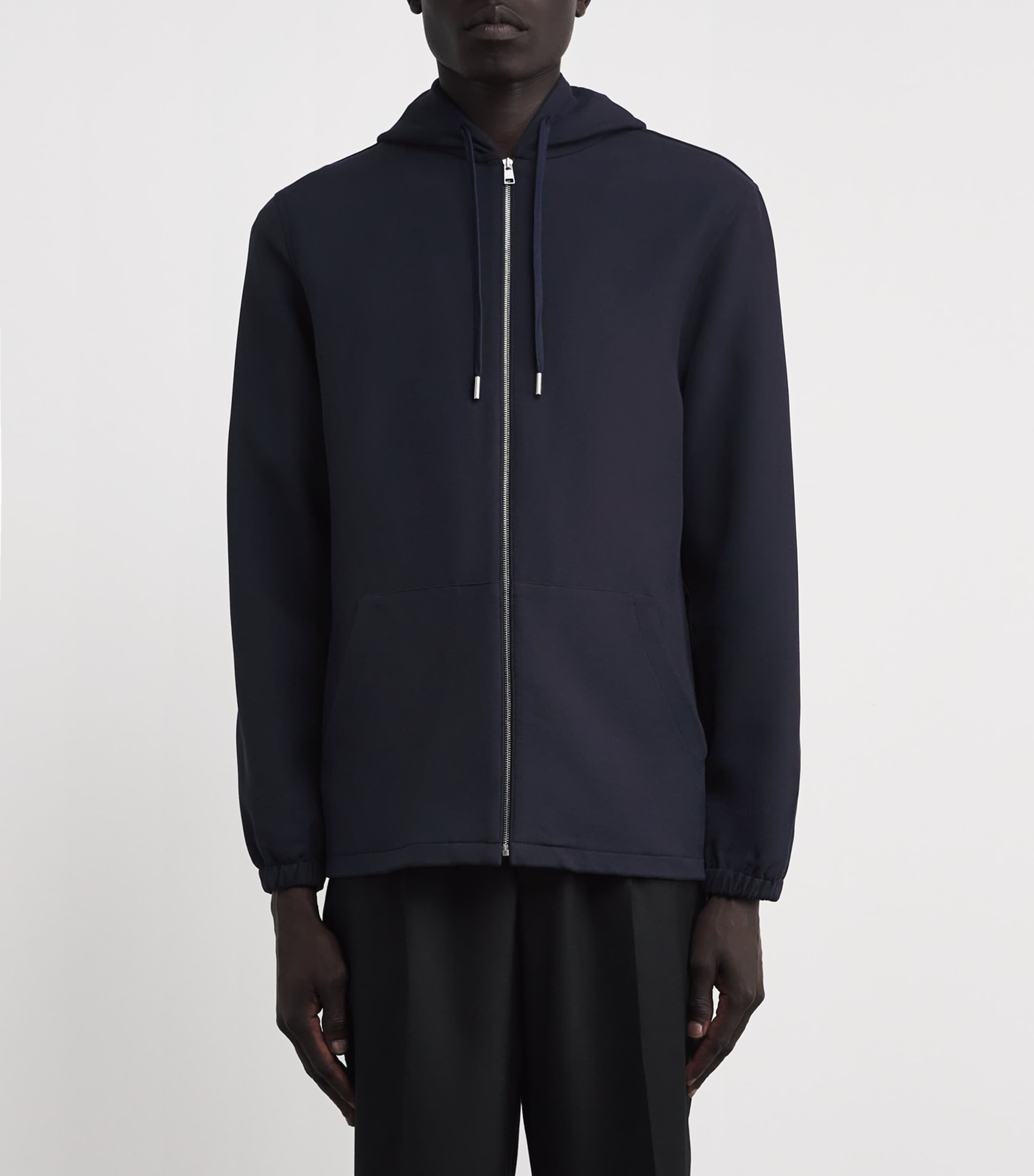 Zip-Up Hoodie NAVY BLUE Image 3