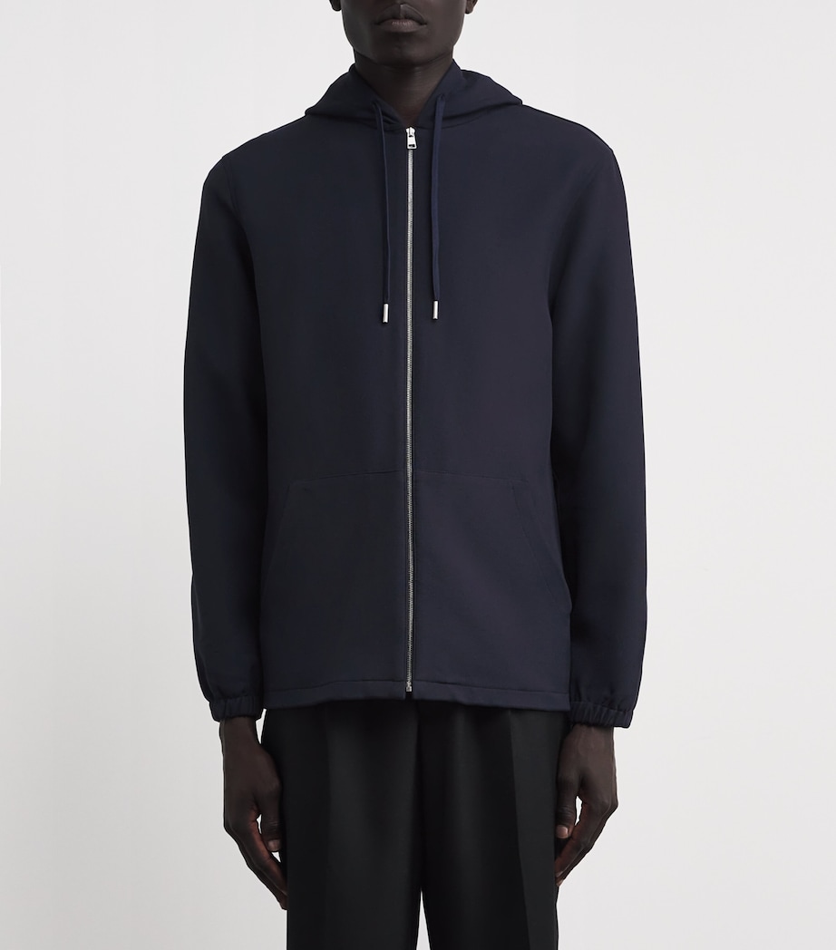 Zip-Up Hoodie NAVY BLUE Image 3