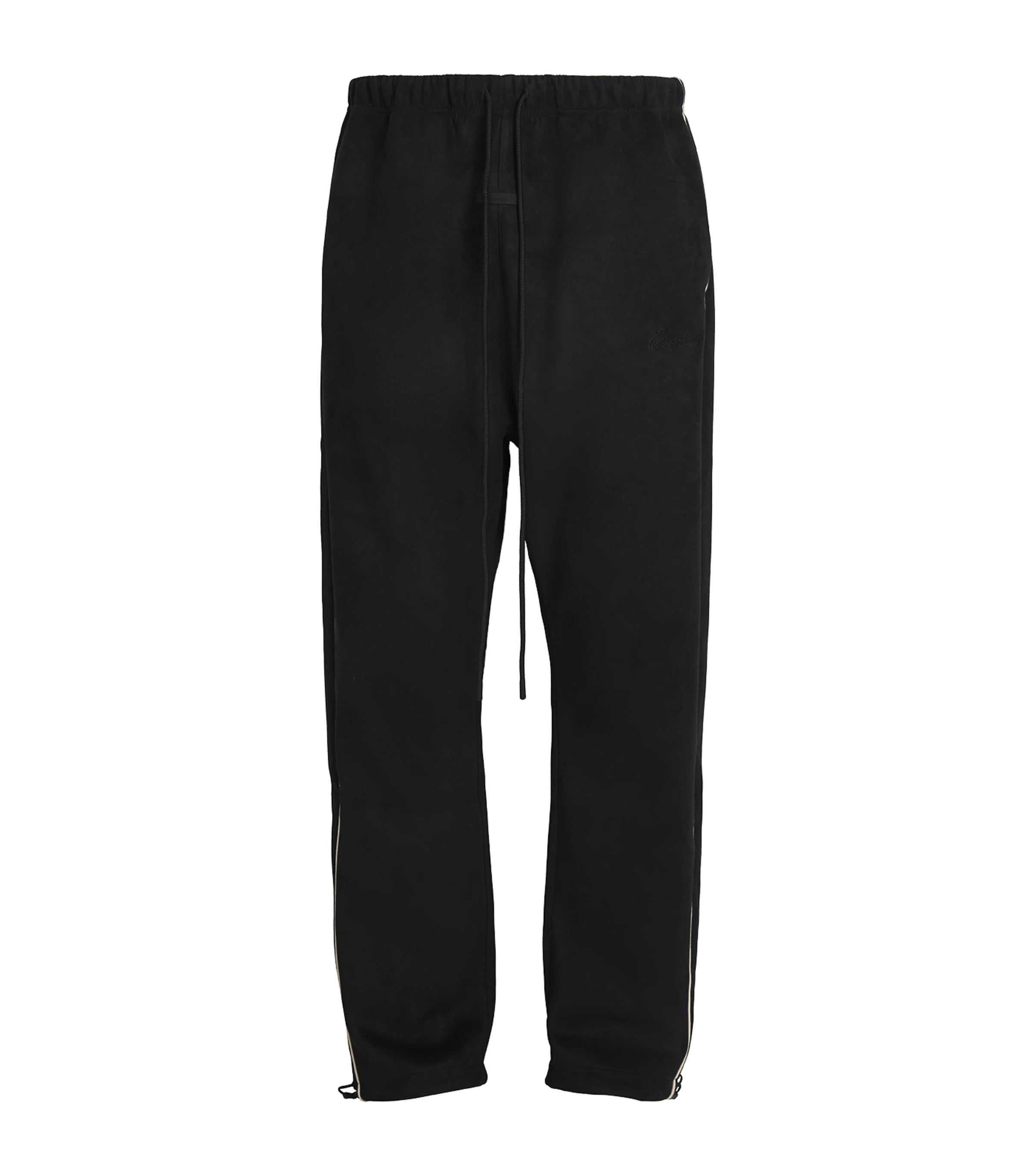 FEAR OF GOD ESSENTIALS Mens Faux Suede Relaxed Sweatpants Vintage Black Image 1