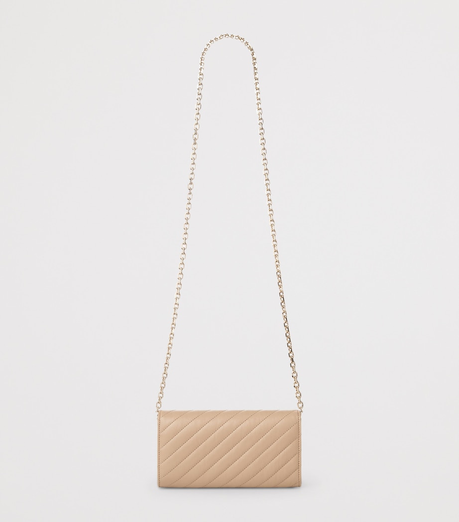 Curve Leather Chain Wallet CHAI/SHINY GOLD Image 3