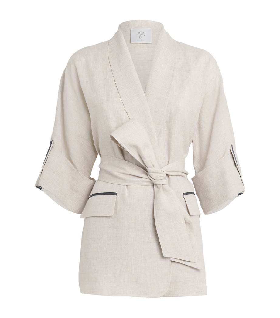 Linen-Blend Belted Jacket SABBIA Image 1