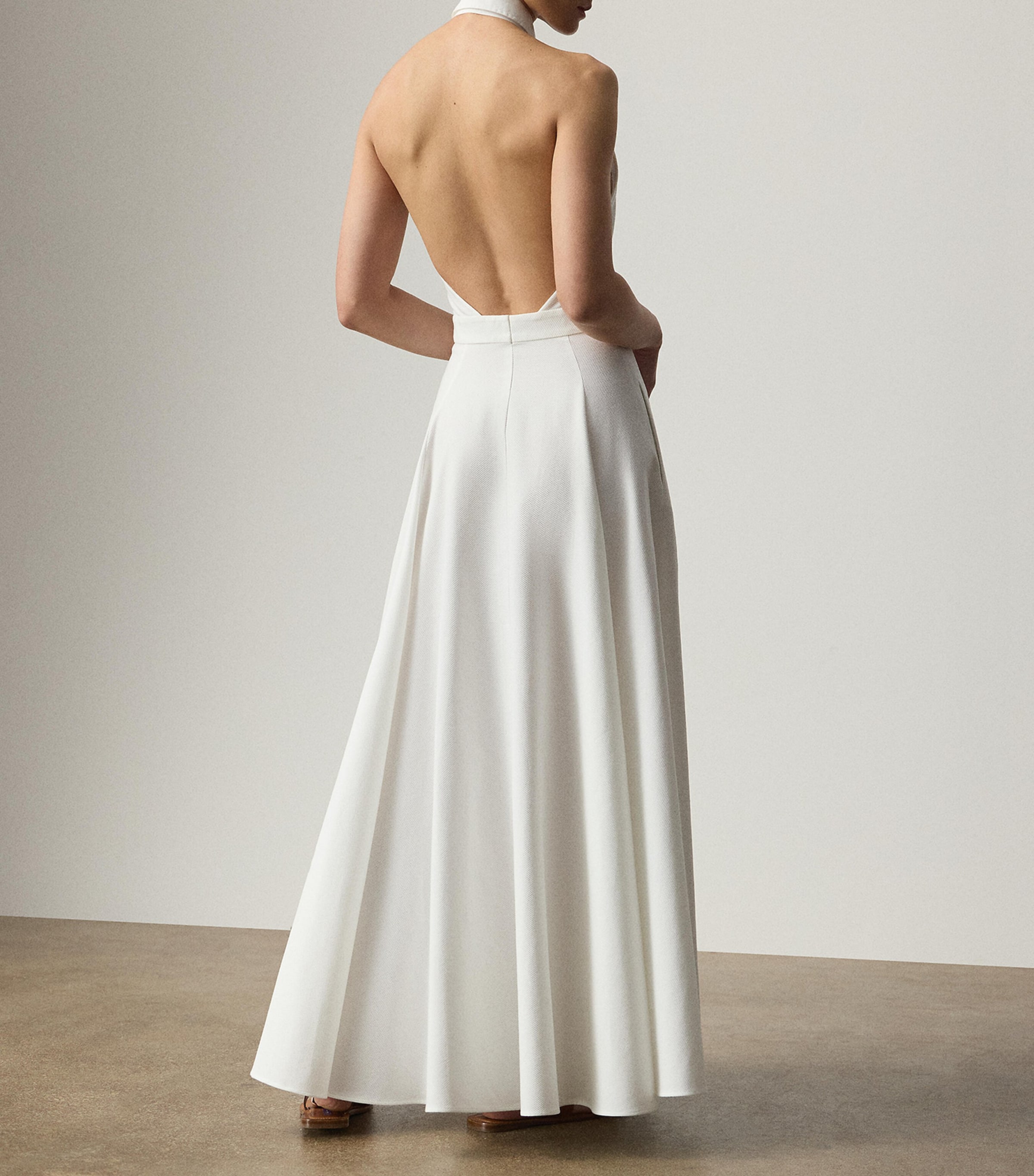 Cotton Piqué Eldred Maxi Dress WHITE Image 3