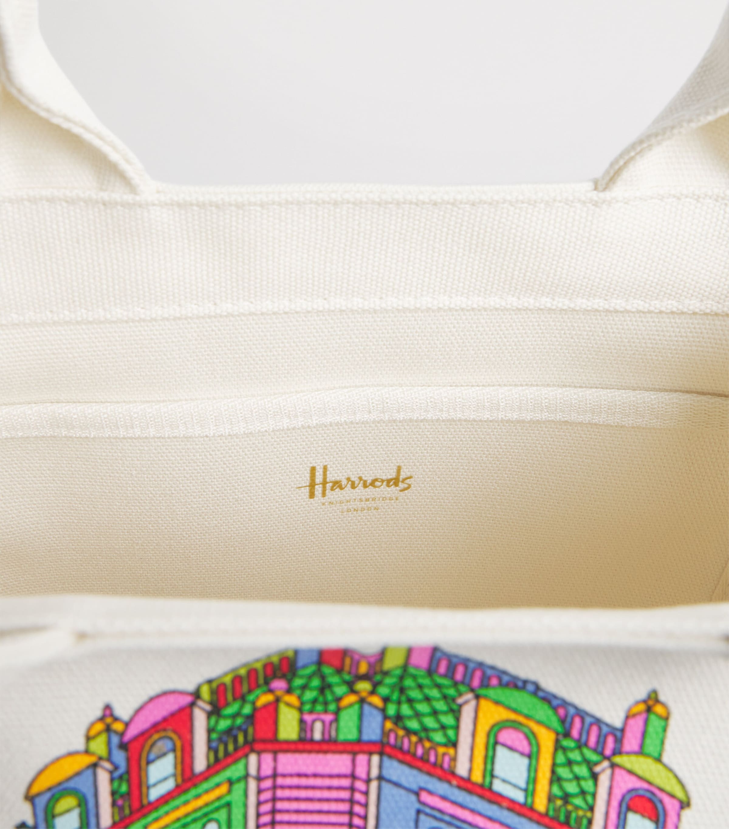 Harrods Multi Canvas Colour-Pop Building Tote Bag | Harrods SG
