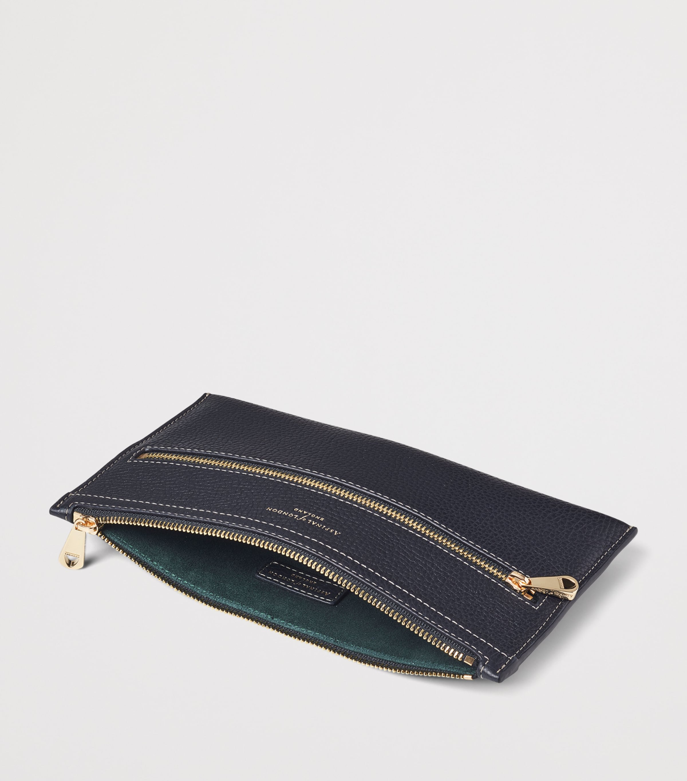 Aspinal Of London Grained Leather Hudson Travel Pouch Navy Image 5