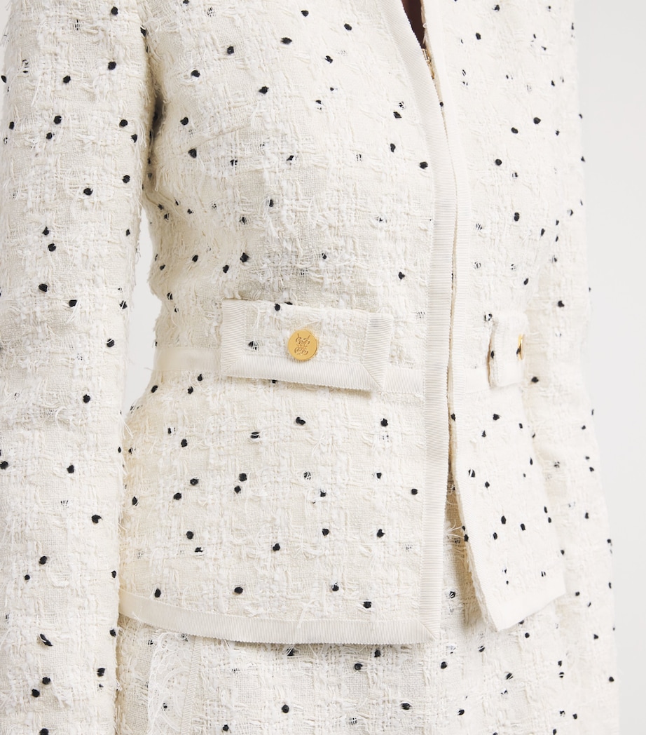 Cotton-Blend Polka-Dot Jacket M019 IVORY Image 6