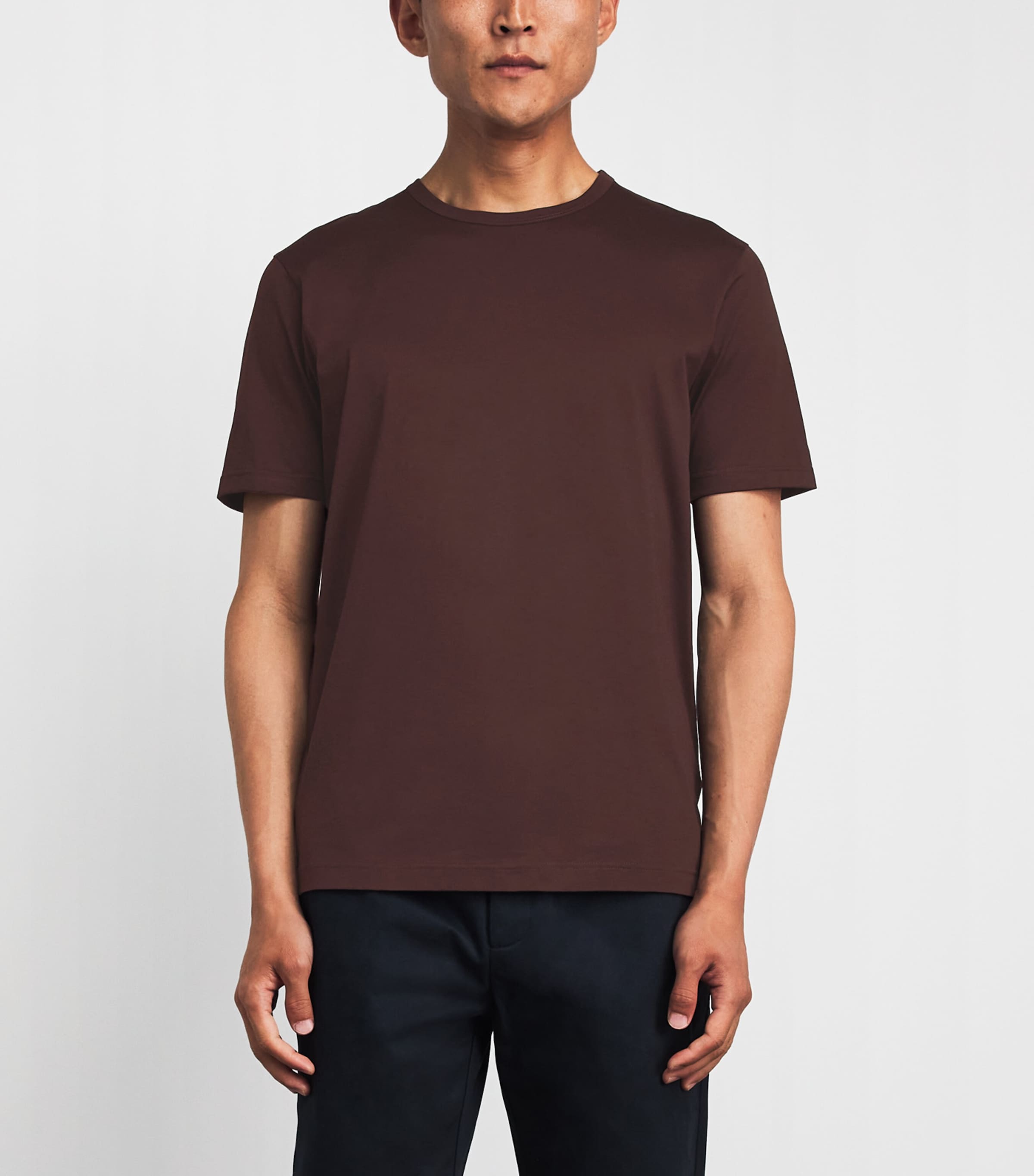 Sunspel Mens Supima Cotton Classic T-Shirt Bakelite Image 4