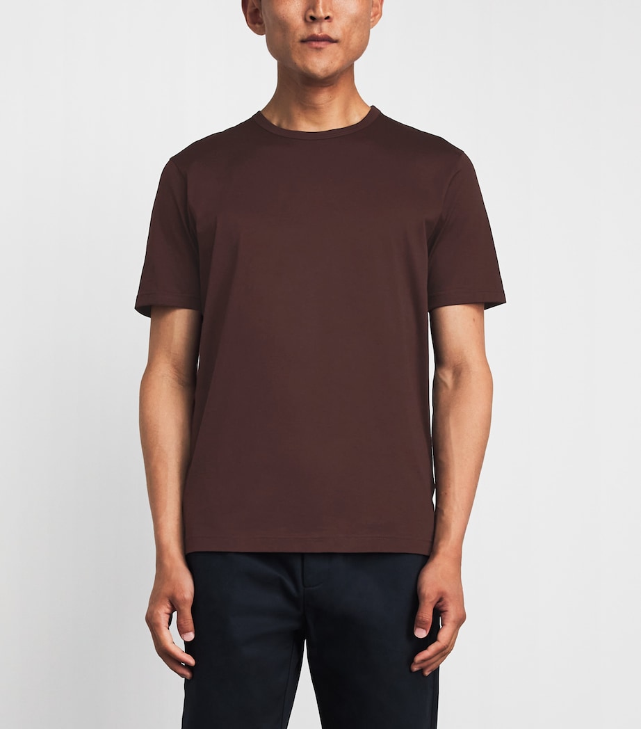Sunspel Mens Supima Cotton Classic T-Shirt Bakelite Image 4