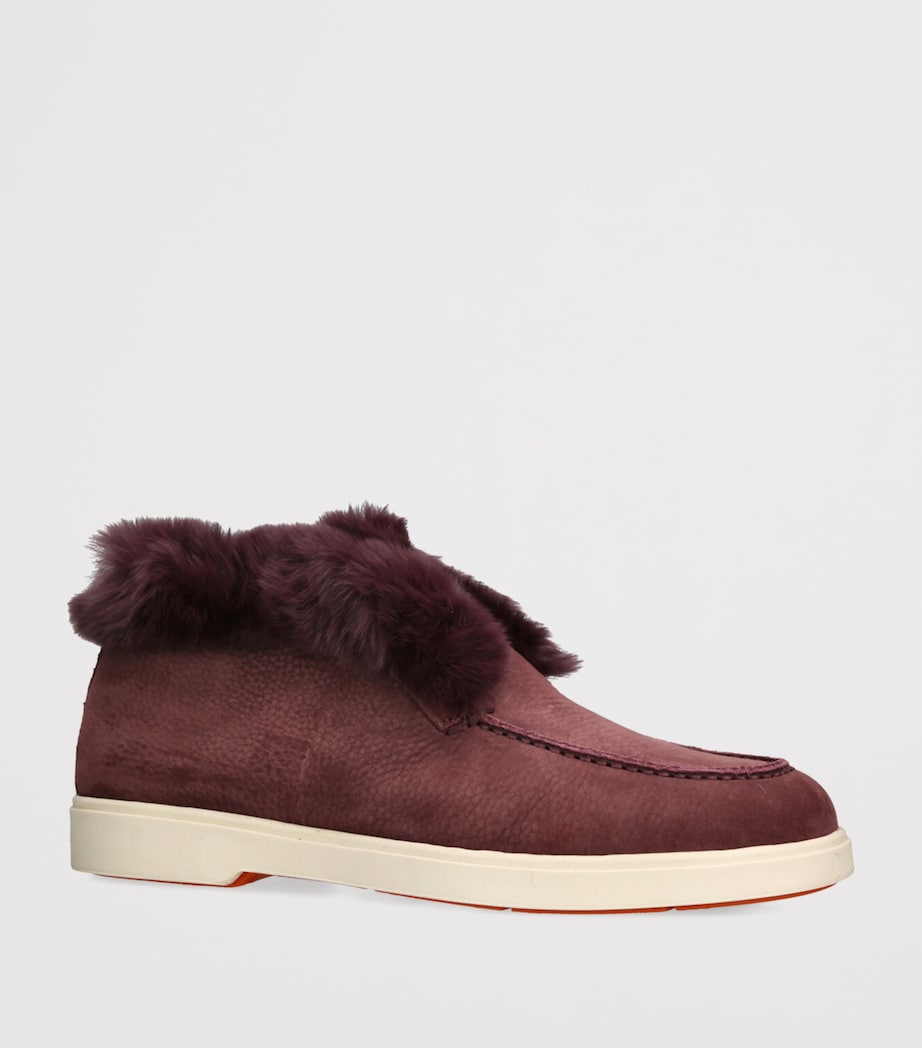 Suede Hadeel Ankle Boots WINE Image 3