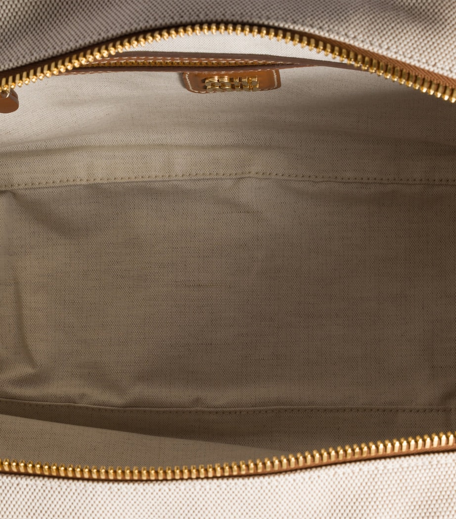 Leather-Canvas Beau Top-Handle Bag F062F Image 6