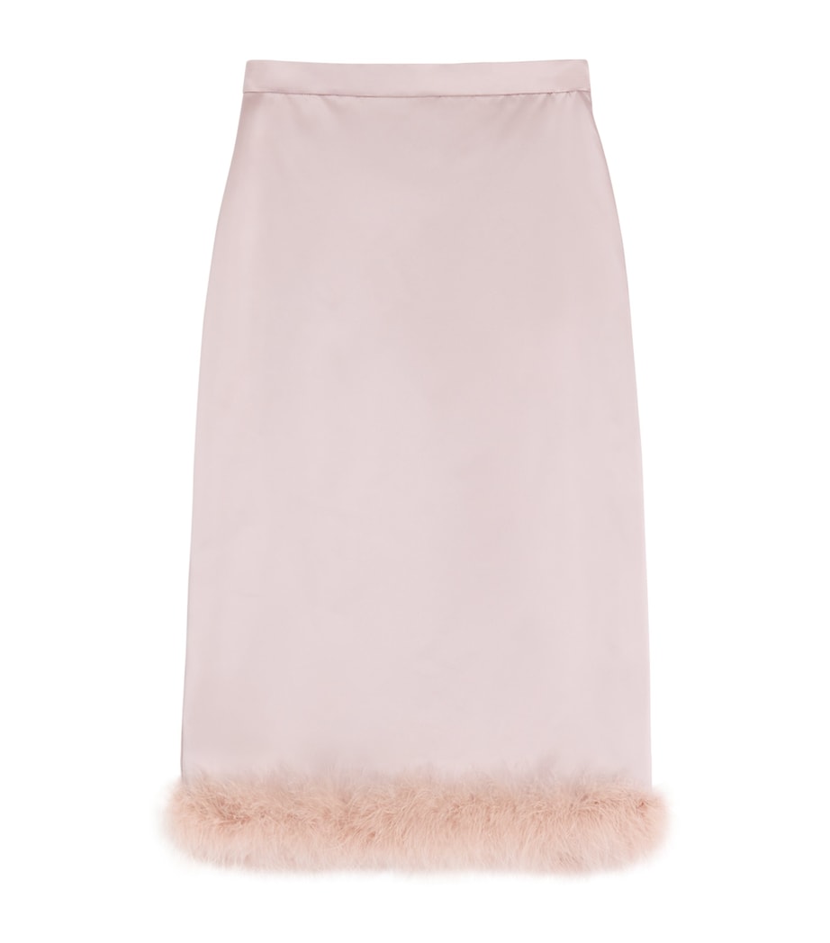 Satin Feather-Trim Skirt MM5 Image 1