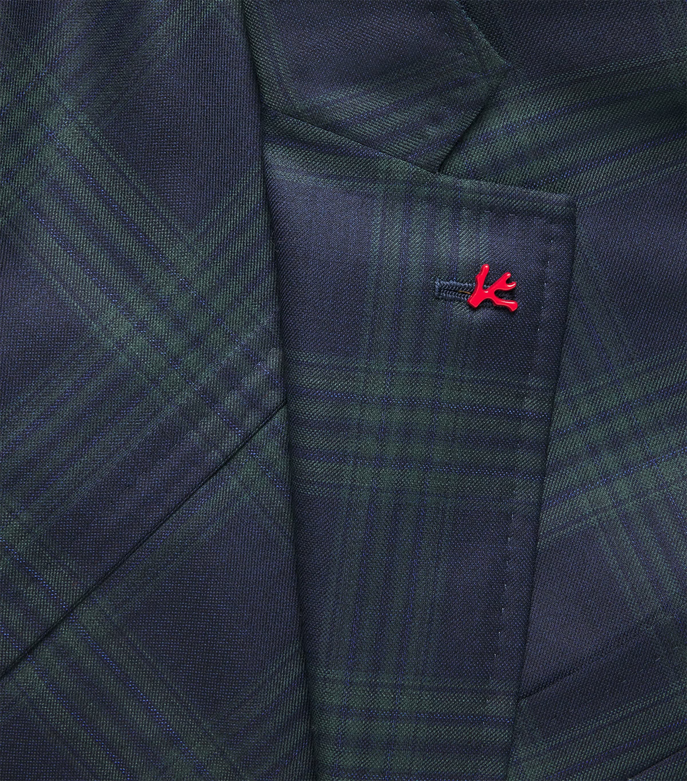 Isaia Mens Wool Check Capri Blazer Image 6