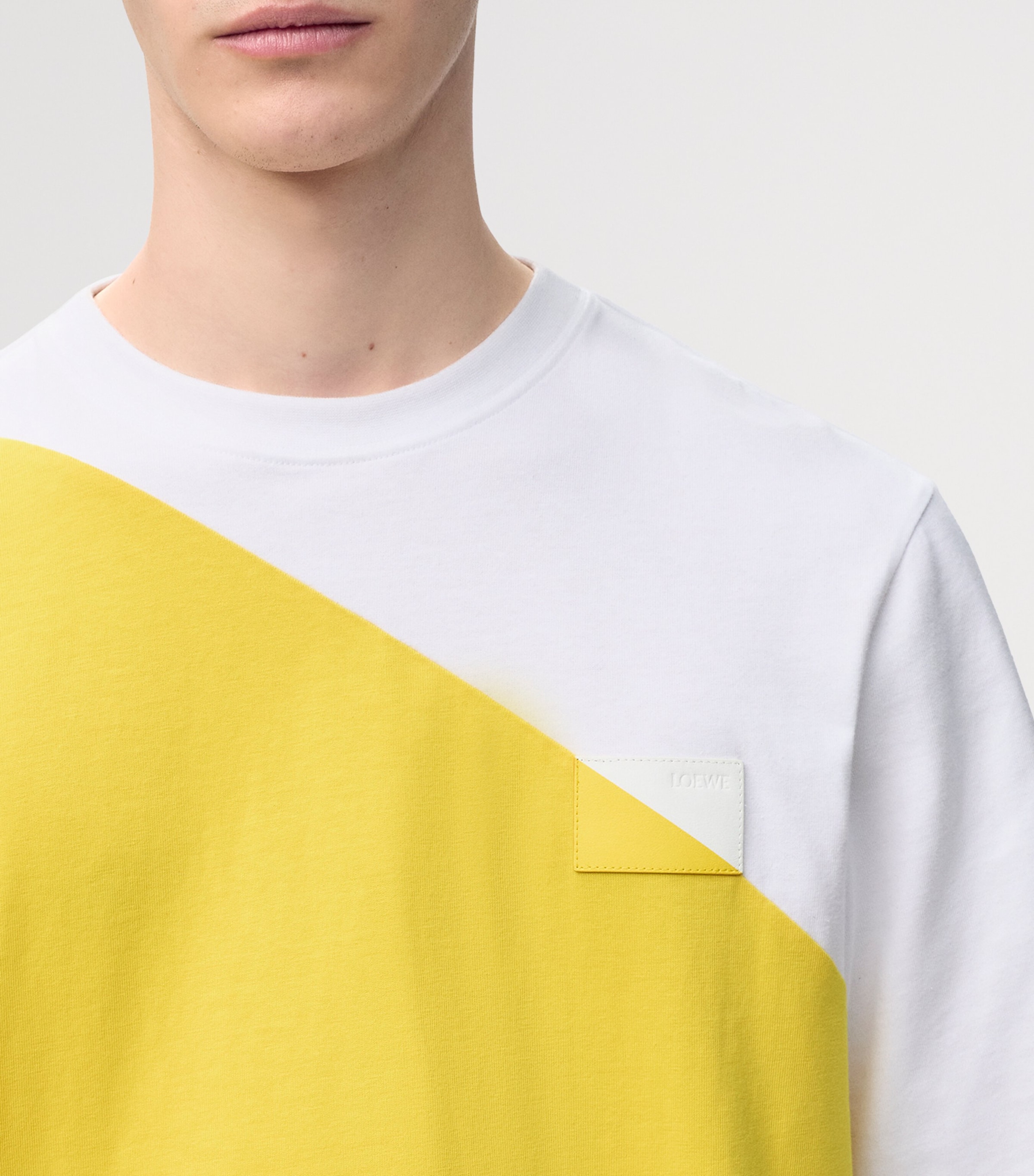 LOEWE Mens Cotton Relaxed T-Shirt White/yellow Image 5