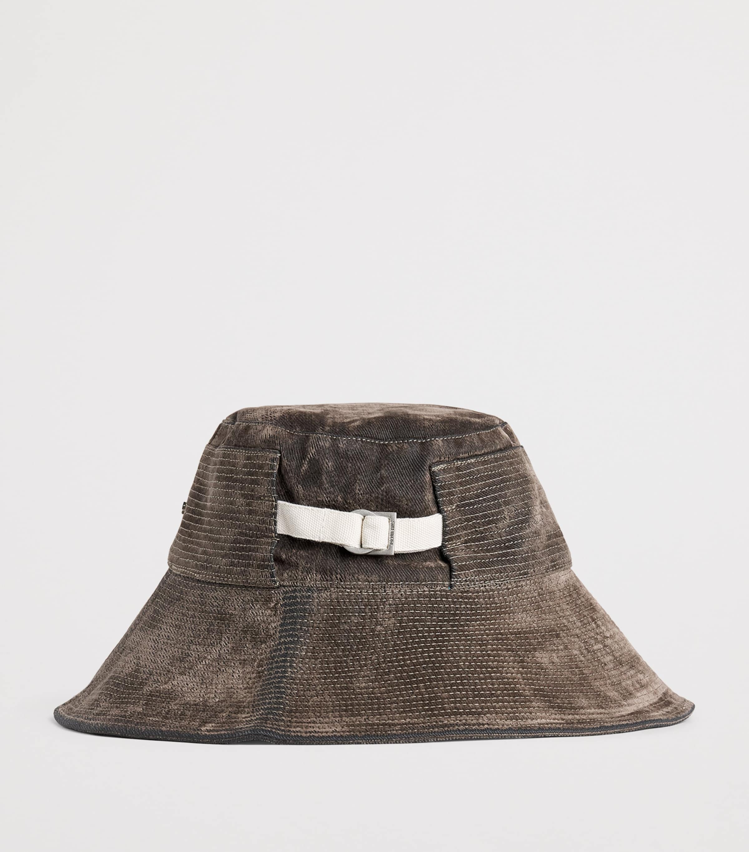 Velour Denim Bucket Hat KHAKI-560 Image 2