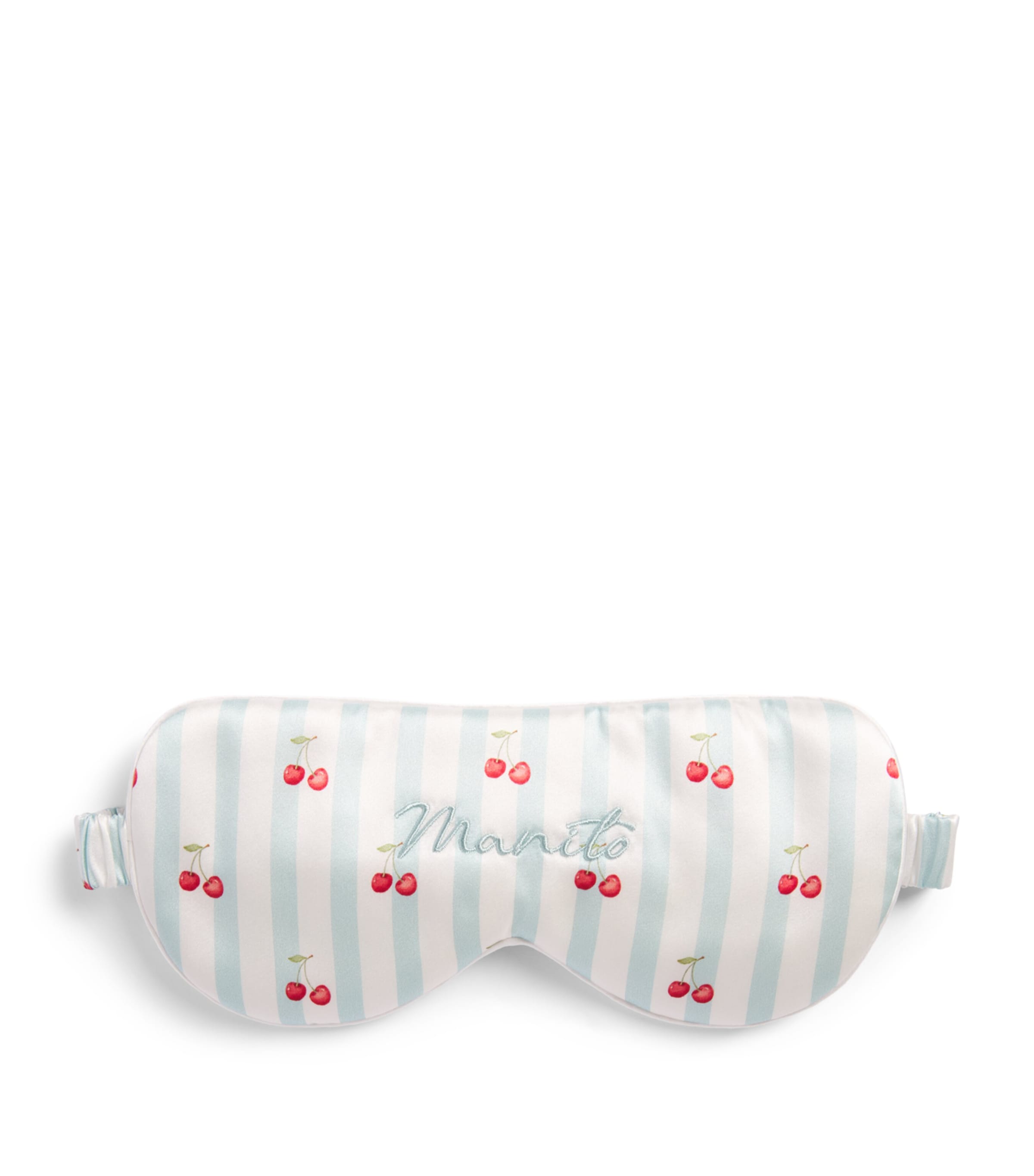 Manito Mulberry Silk Summer Fruits Eye Mask In Blue
