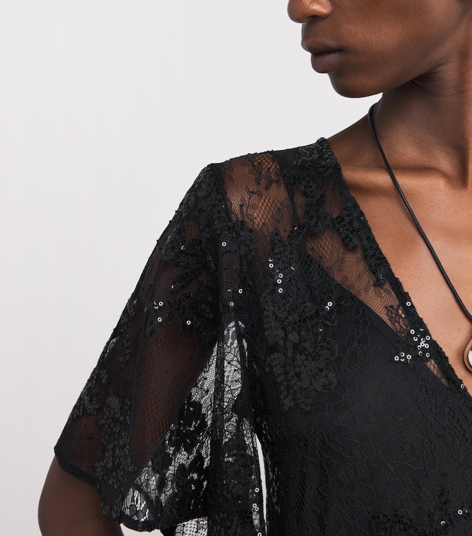 Lace Maxi Dress BLACK Image 6