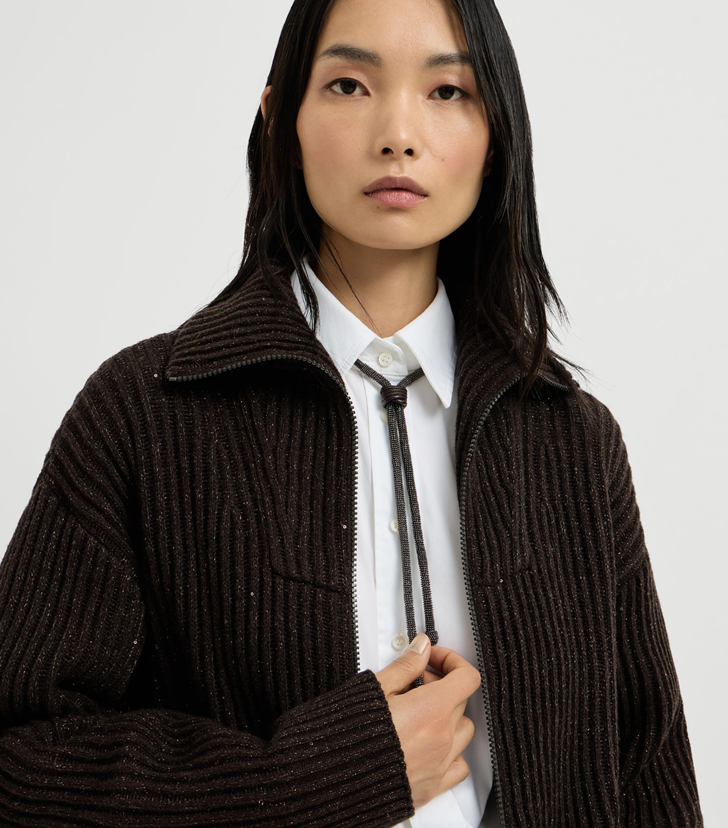 Brunello Cucinelli Leather Bolo Tie Image 2