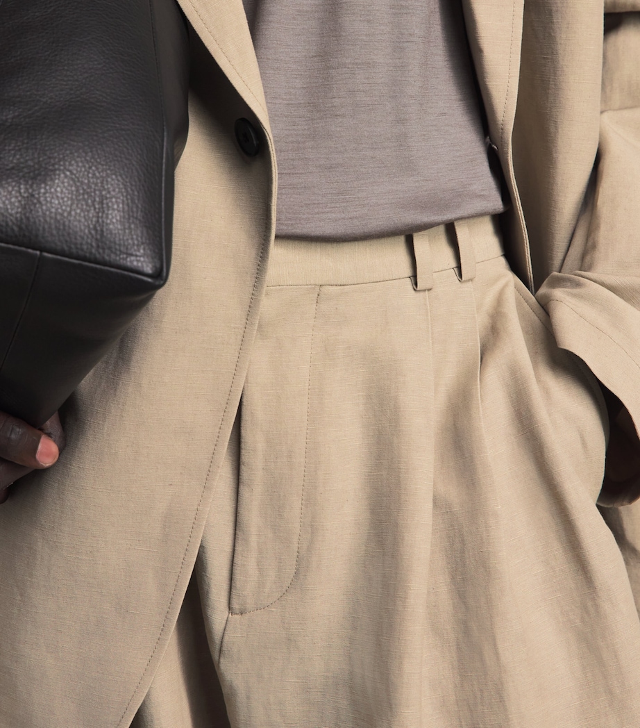 Studio Nicholson Mens Double Pleated Volume Trousers Sand Image 3