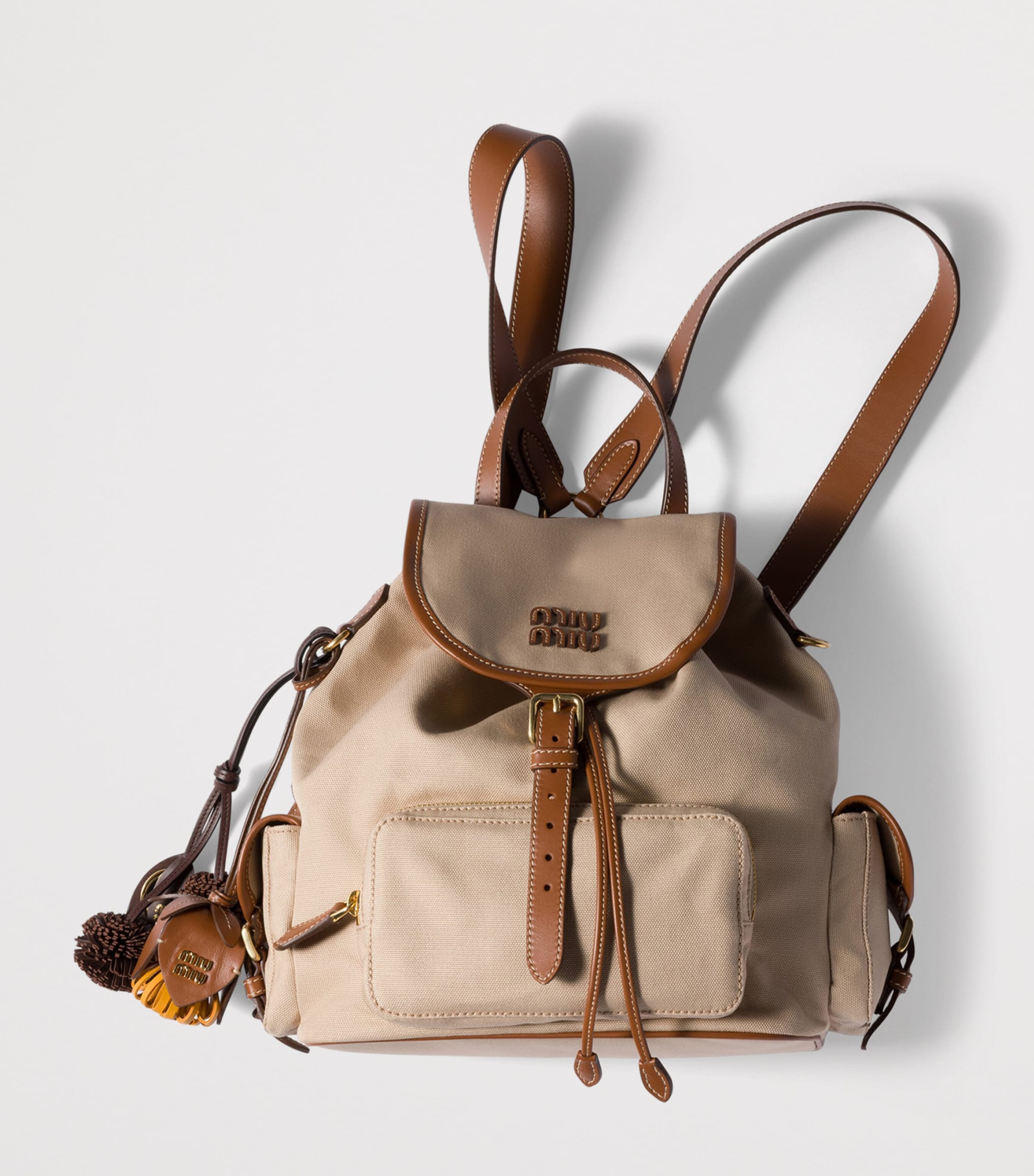 Miu Miu Canvas-Leather Backpack Image 2