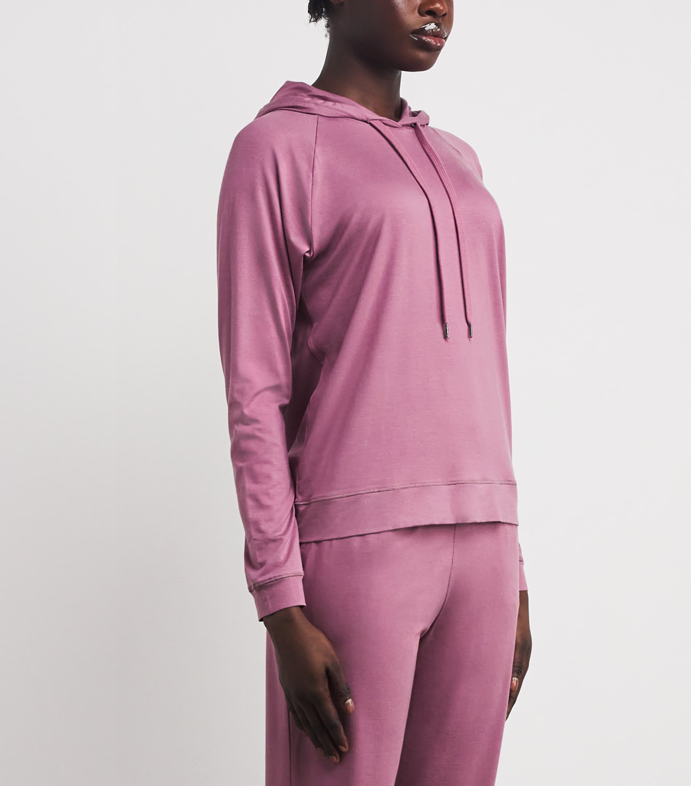 Derek Rose Womens Micromodal Basel Hoodie Purple Image 3