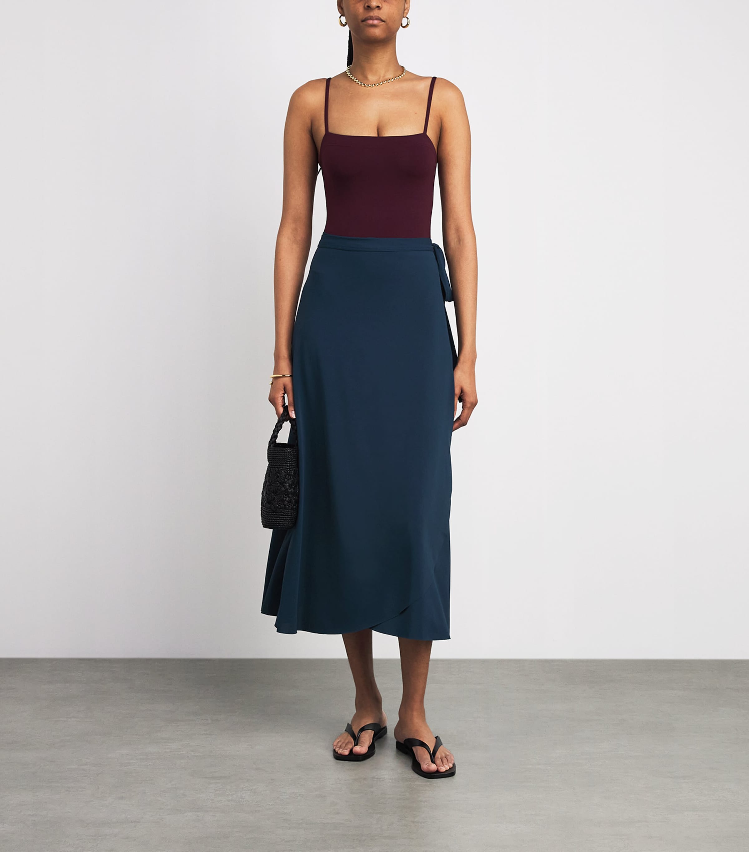Eres Womens Julietta Wrap Midi Skirt Ocean Image 2