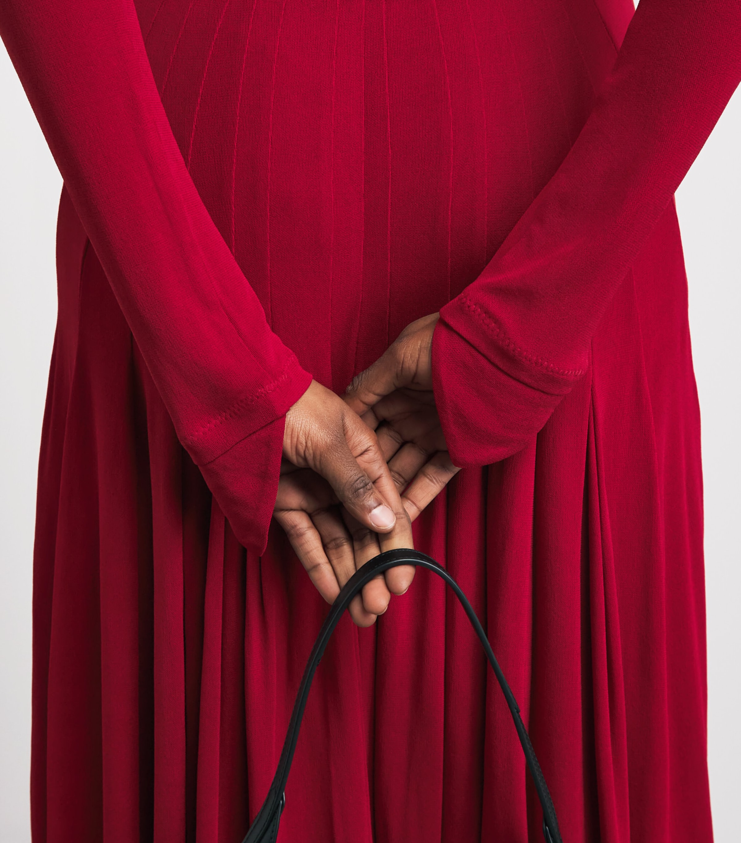Tory Burch Womens Jersey Pleated Midi Dress Rouge Image 5