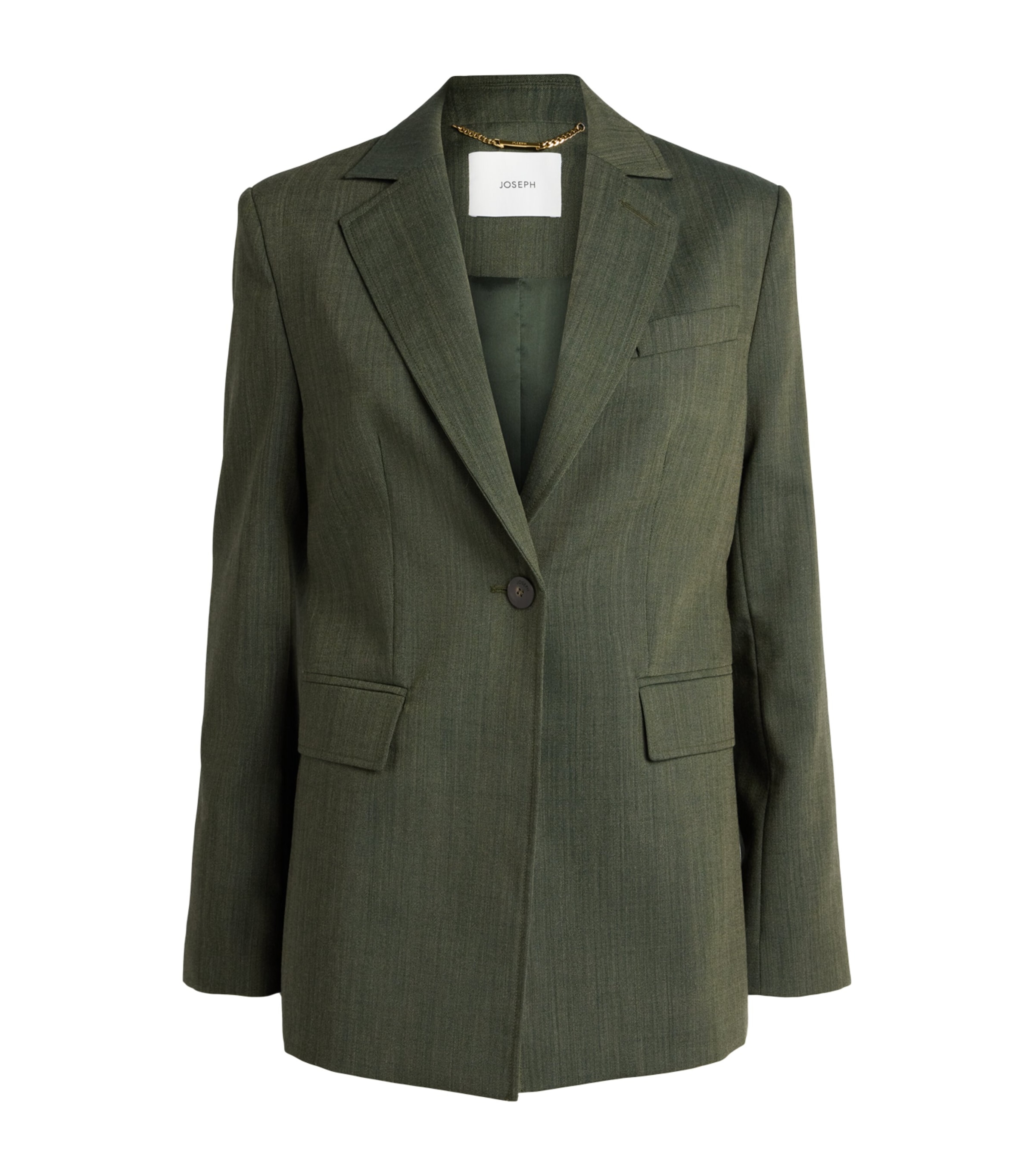 Joseph Womens Virgin Wool Maati Blazer Palm Leaf Melange Image 1