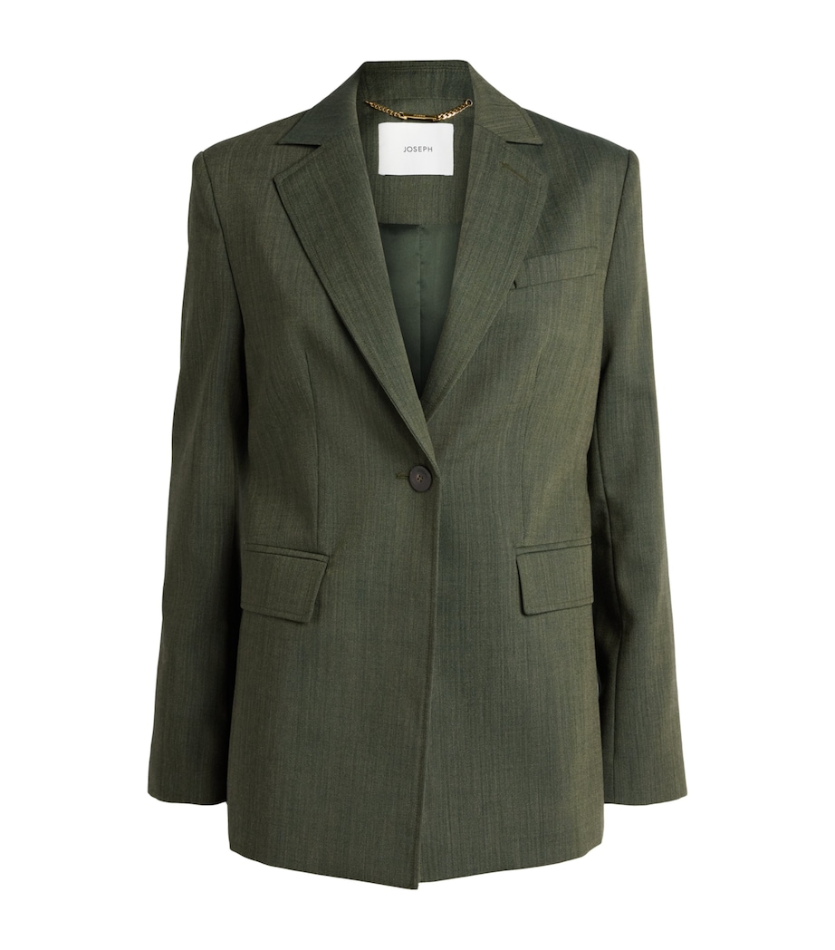 Joseph Womens Virgin Wool Maati Blazer Palm Leaf Melange Image 1