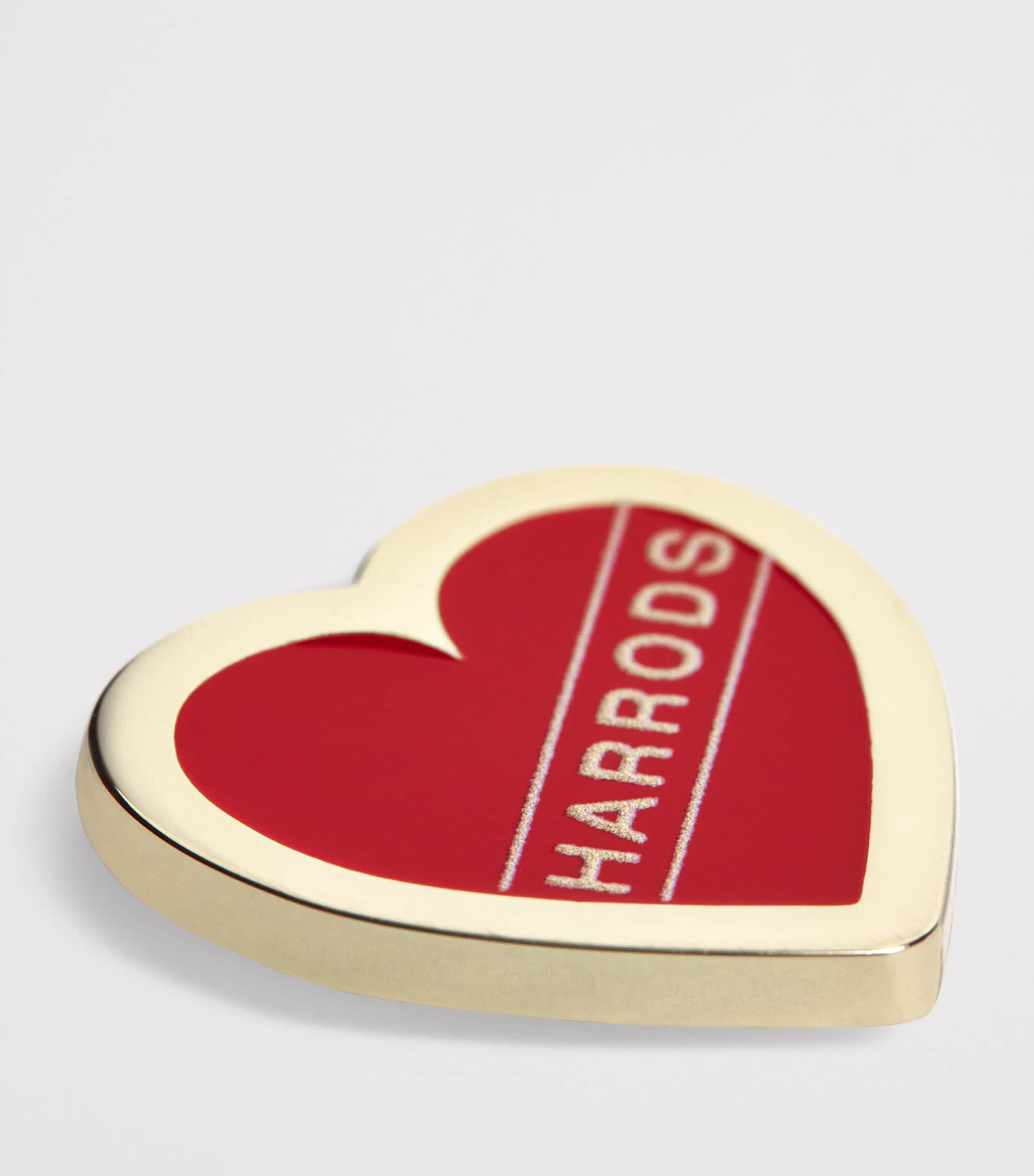 Enamel Heart Pin Badge GOLD Image 2
