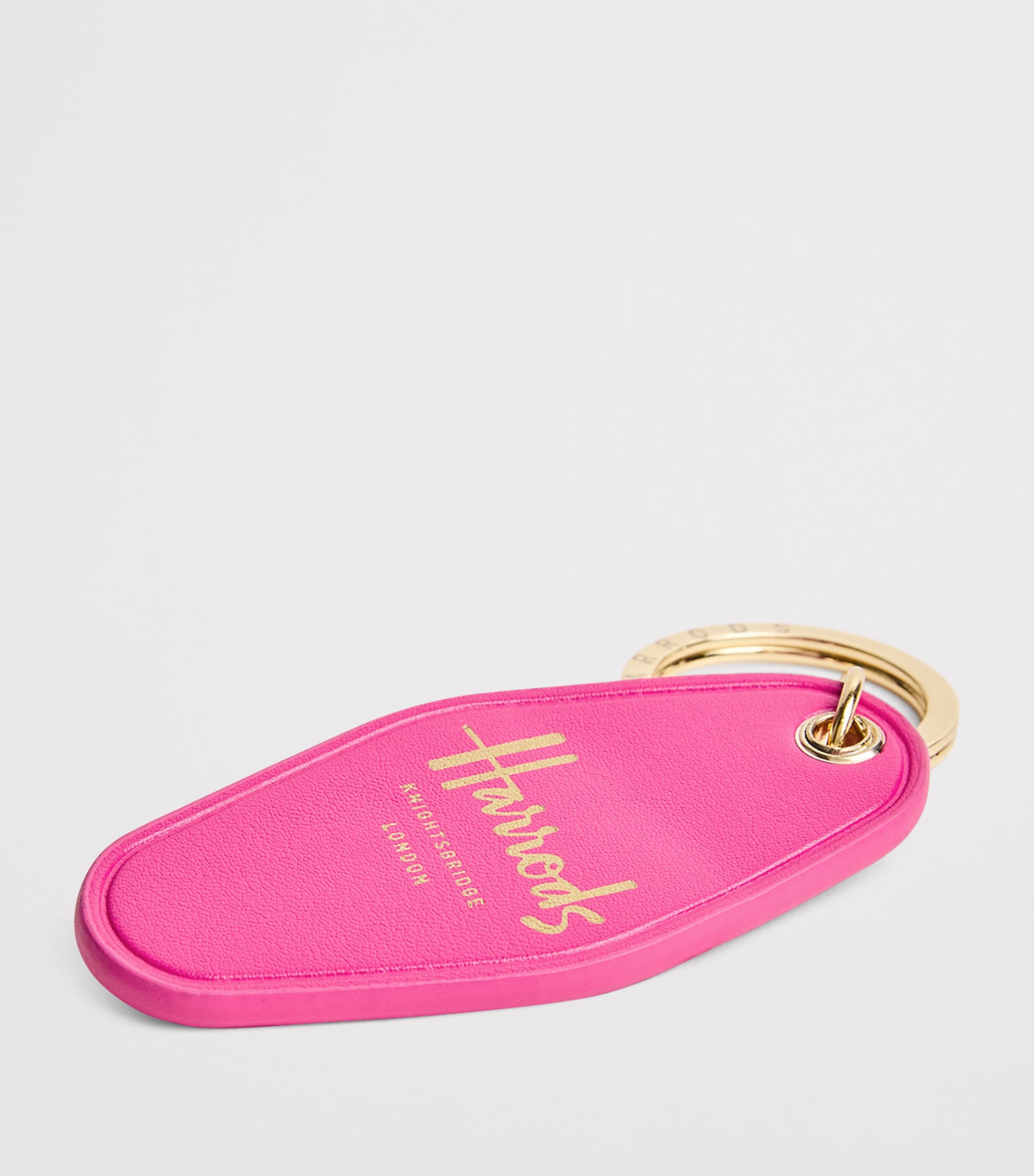 Leather Yacht Tag Keyring PINK Image 2