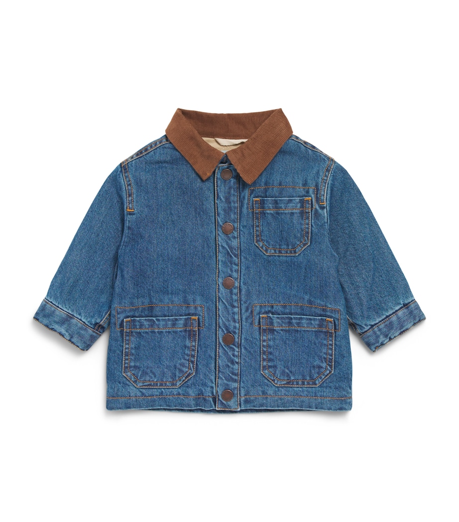 Purebaby Padded Denim Jacket (0-12 Months) Mdenm Mid Denim Image 1