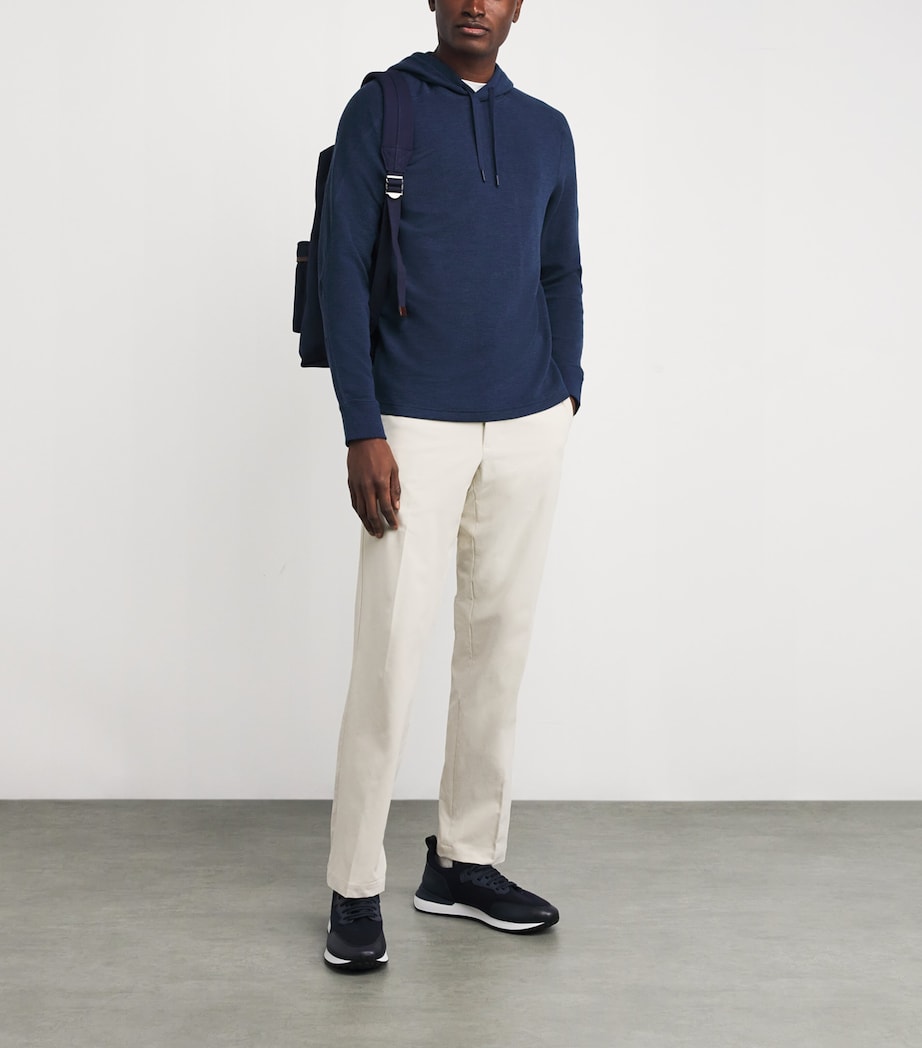 Waffle-Knit Hoodie SPRING NAVY HEATHER Image 2