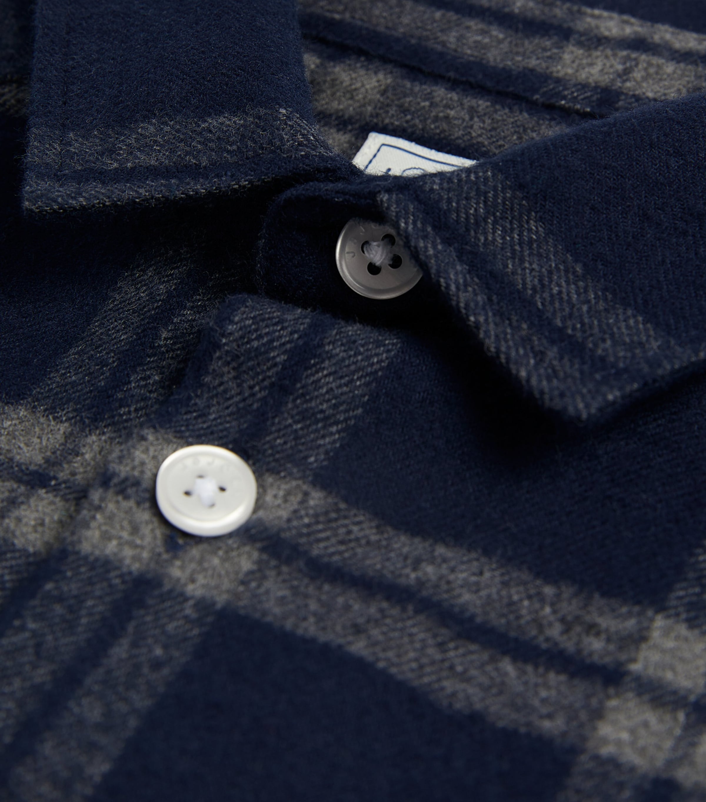 Cotton Check Shirt (2-14 Years) NAVY GREY Image 3
