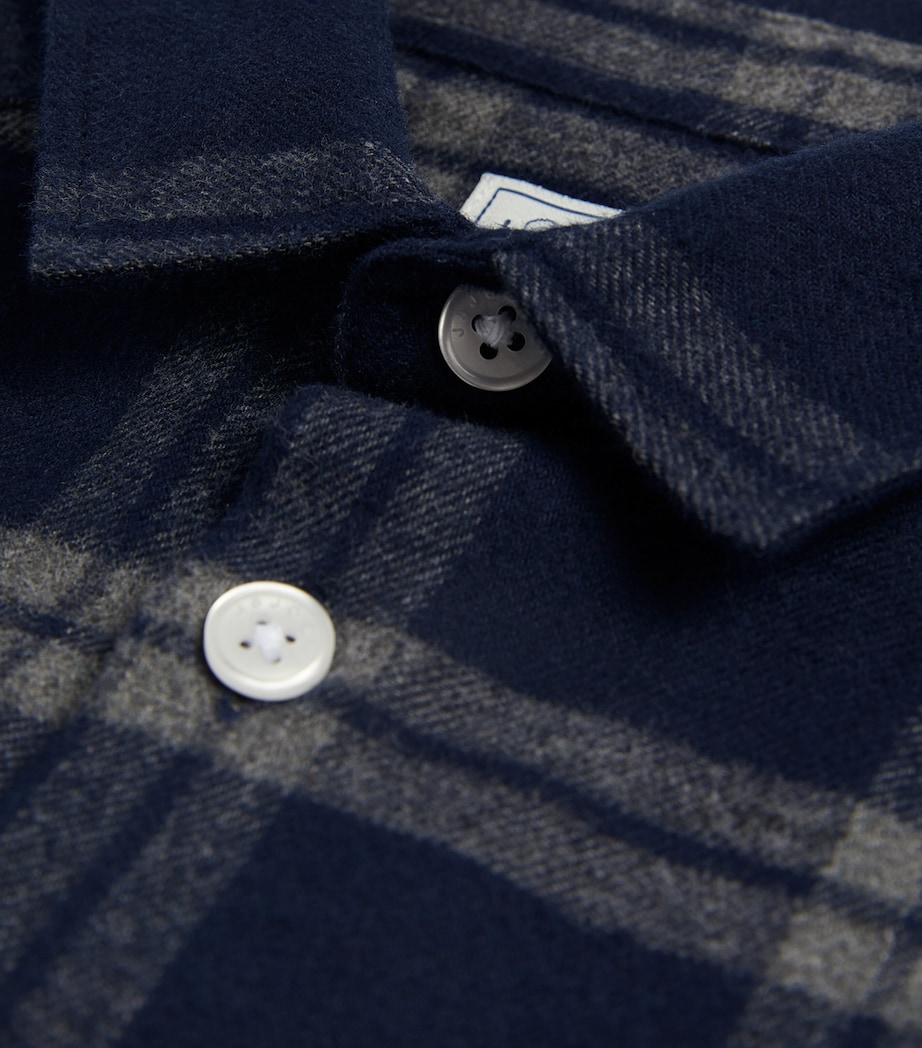 Cotton Check Shirt (2-14 Years) NAVY GREY Image 3