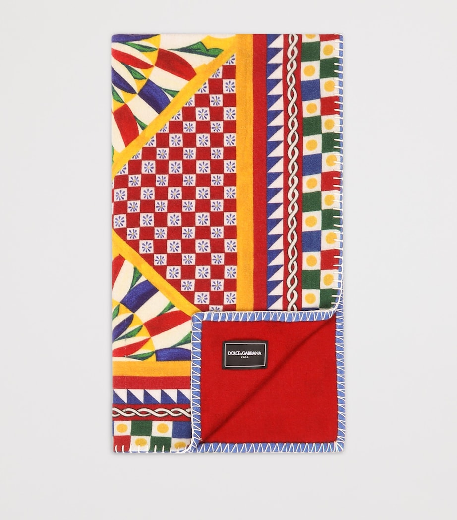 Wool-Silk Carretto Print Throw (140cm x 180cm) UC072-MULTICOLOR CAR Image 2