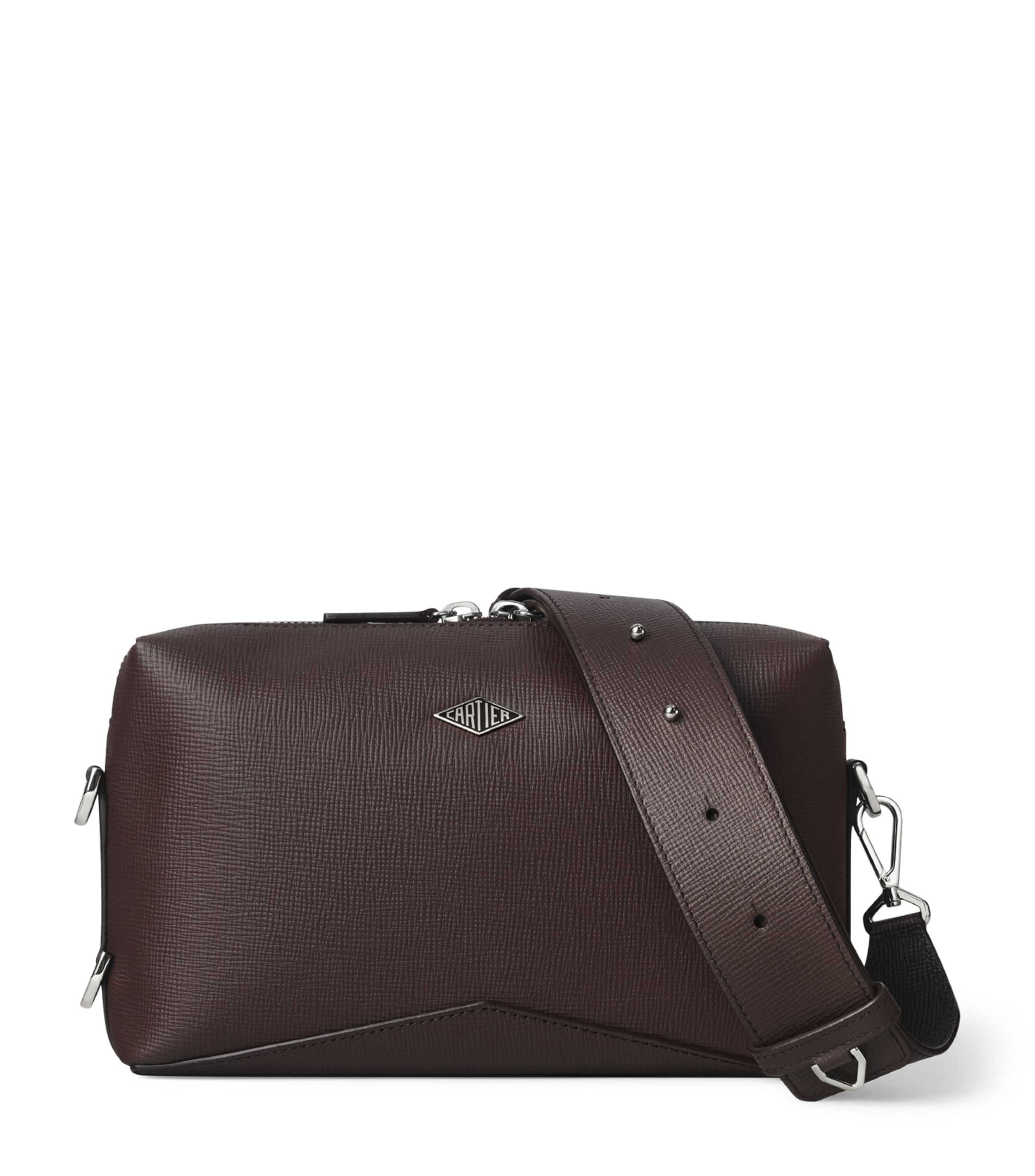 Cartier Leather Losange Cross-Body Bag Brown Image 1
