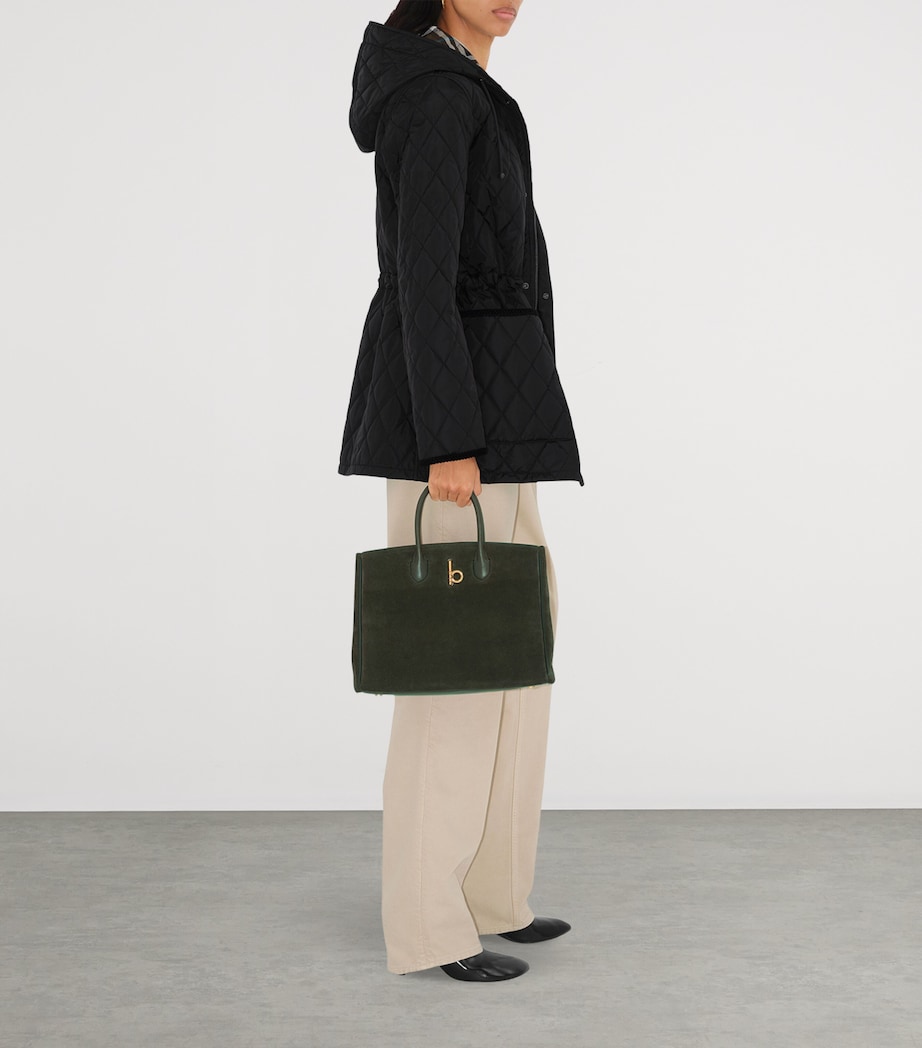 Quilted Corduroy-Trim Parka BLACK Image 6