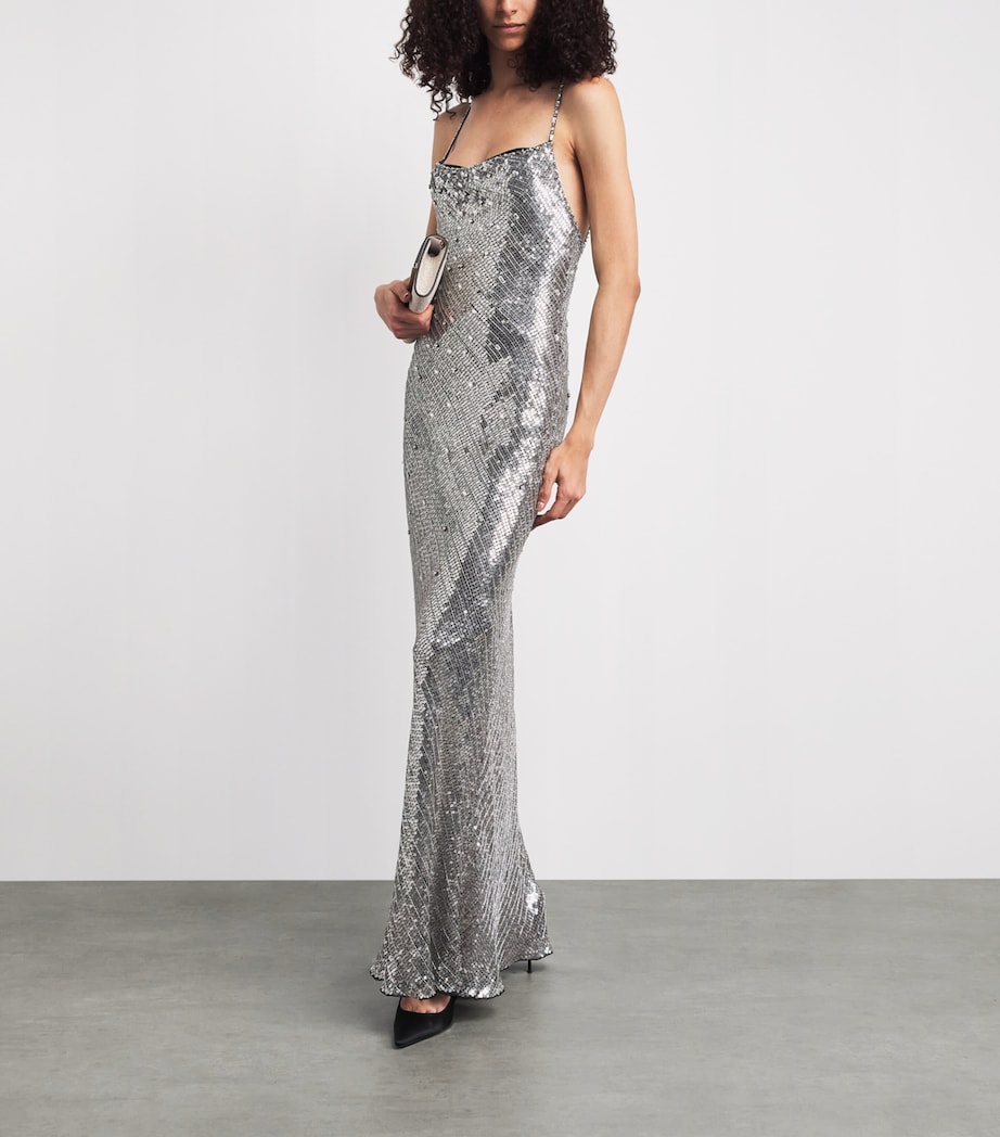 Jenny Packham Womens Sequin Foxx Gown Liquorice Image 2
