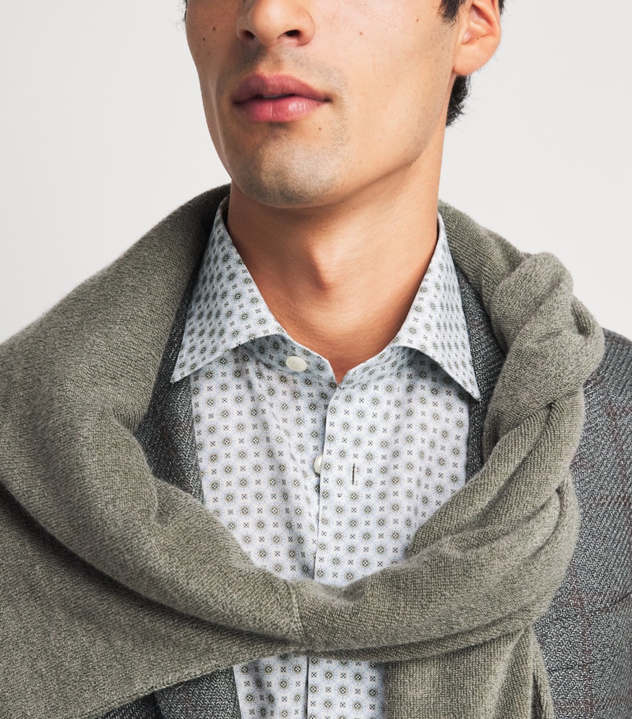 Eton Mens Cotton Geometric Print Contemporary Fit Shirt Beige Image 3