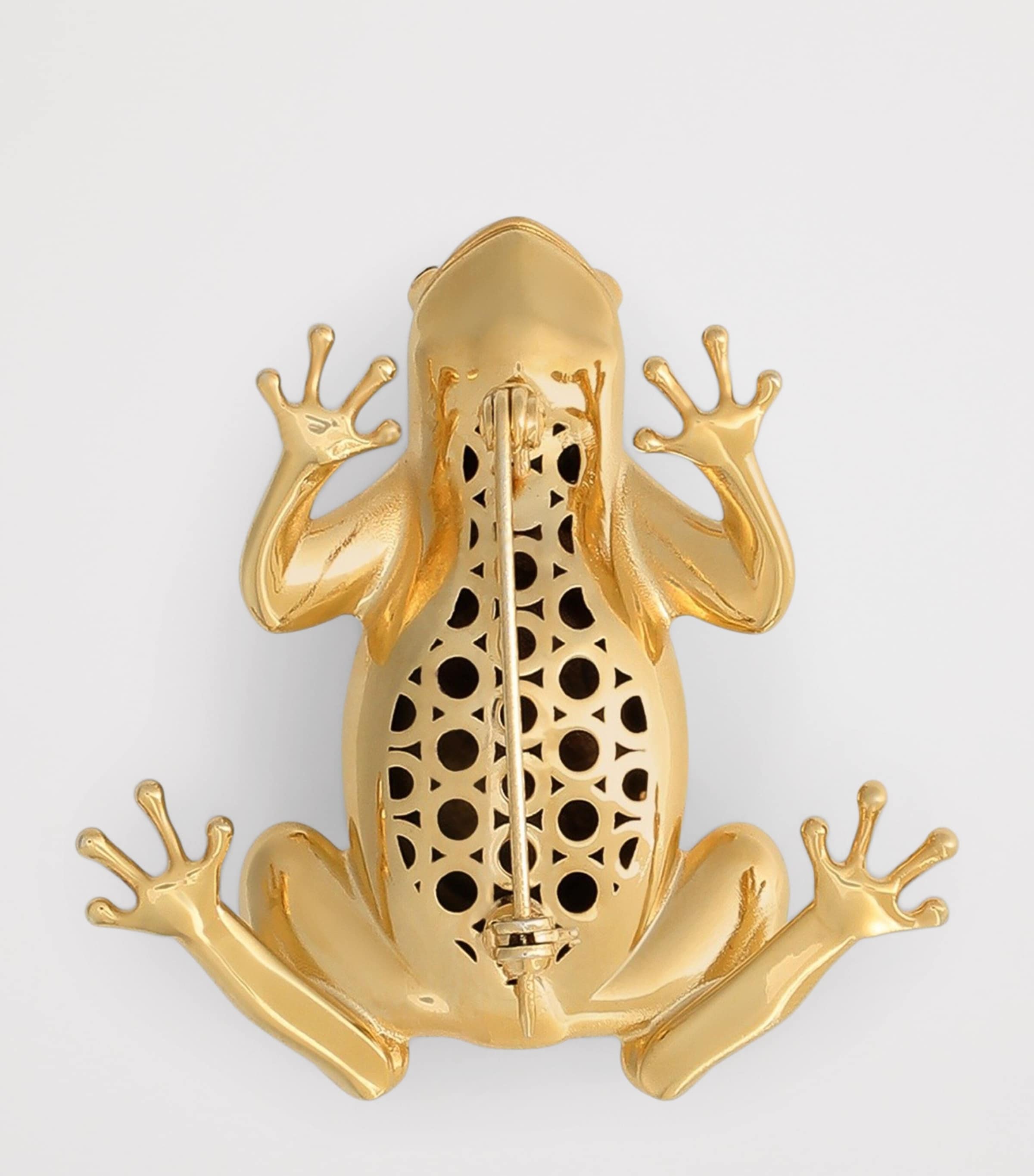 Embellished Frog Brooch ZOO00-GOLD Image 3