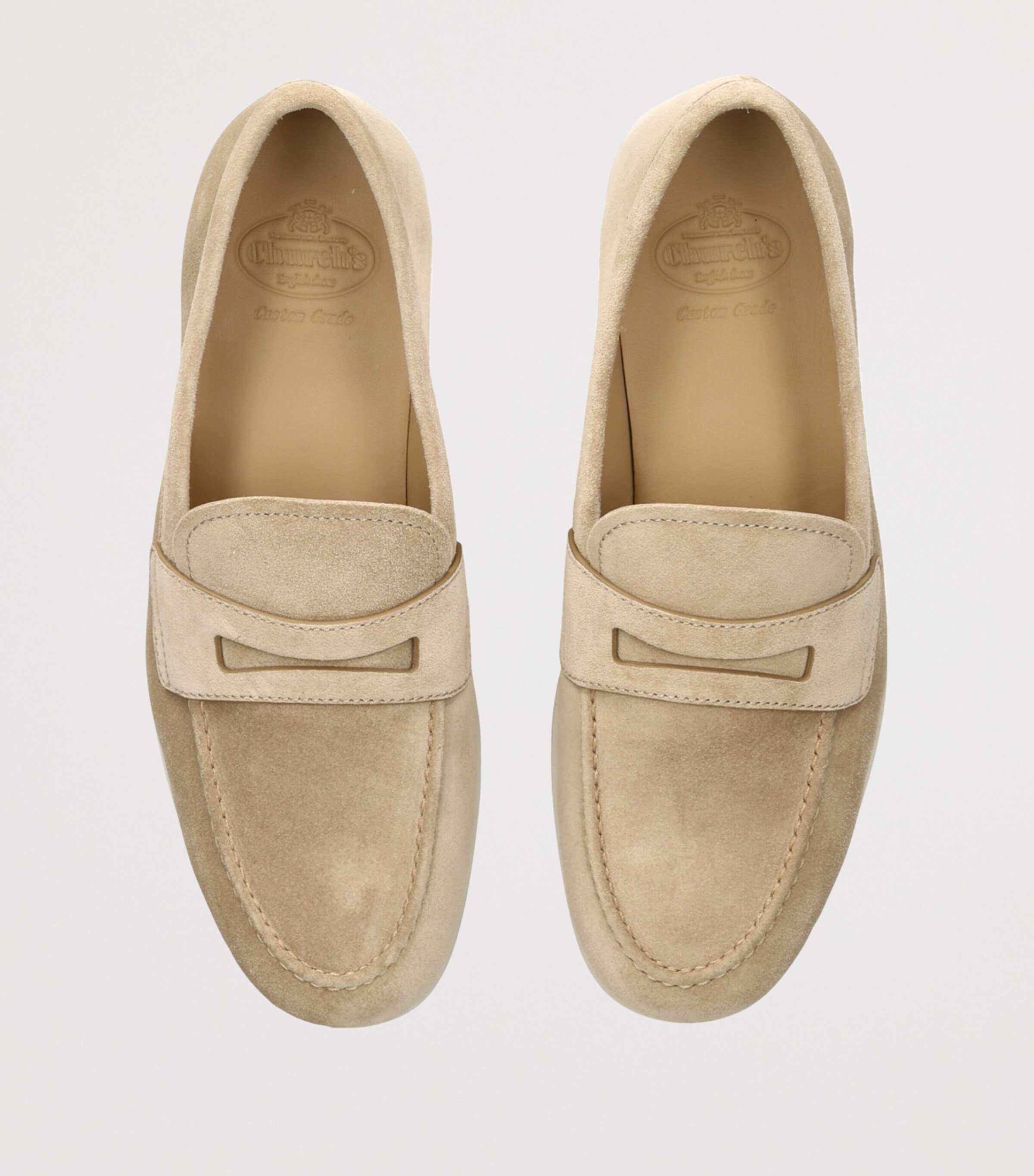 Church's Mens Suede Portsmouth Loafers Beige Image 4