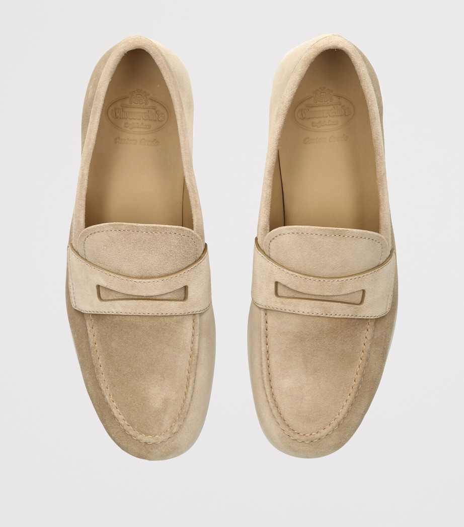 Church's Mens Suede Portsmouth Loafers Beige Image 4