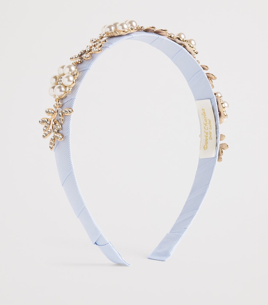 Diamanté and Faux Pearl-Embellished Headband JPALE BLUE Image 2