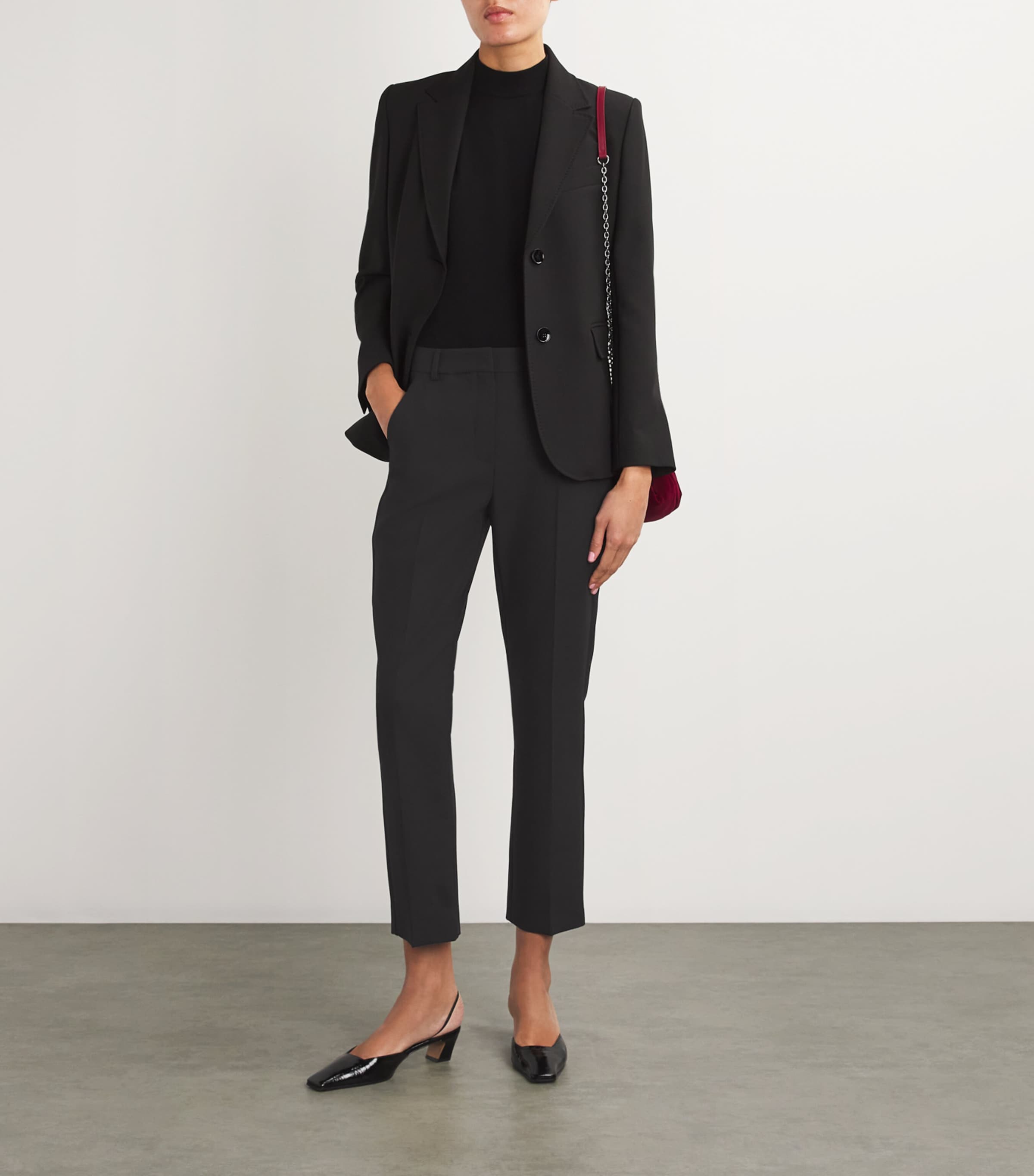 Straight Tailored Trousers BLACK Image 2